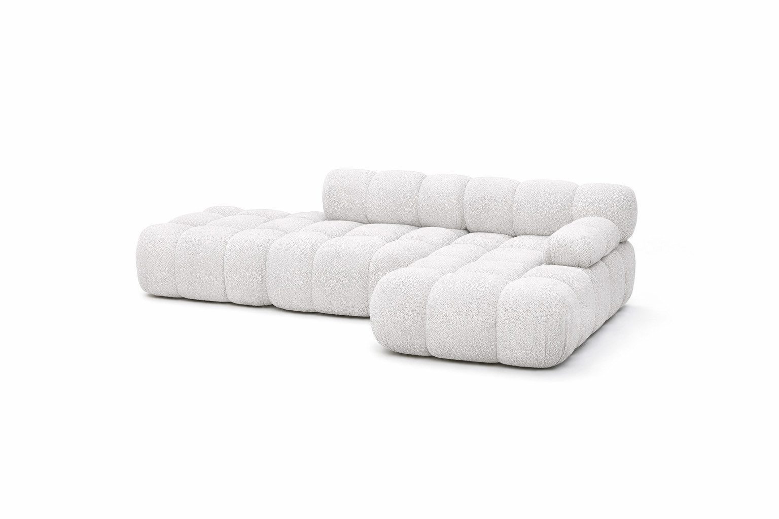 Kaiser Möbel Ecksofa modular mit Hocker, Sofa L-Form, Bouclé-Stoff Abriamo, Selia, Ecksofa mit Hocker, Modernes Design,Weiche, abgerundete Form,Hoher Sitzkomfort