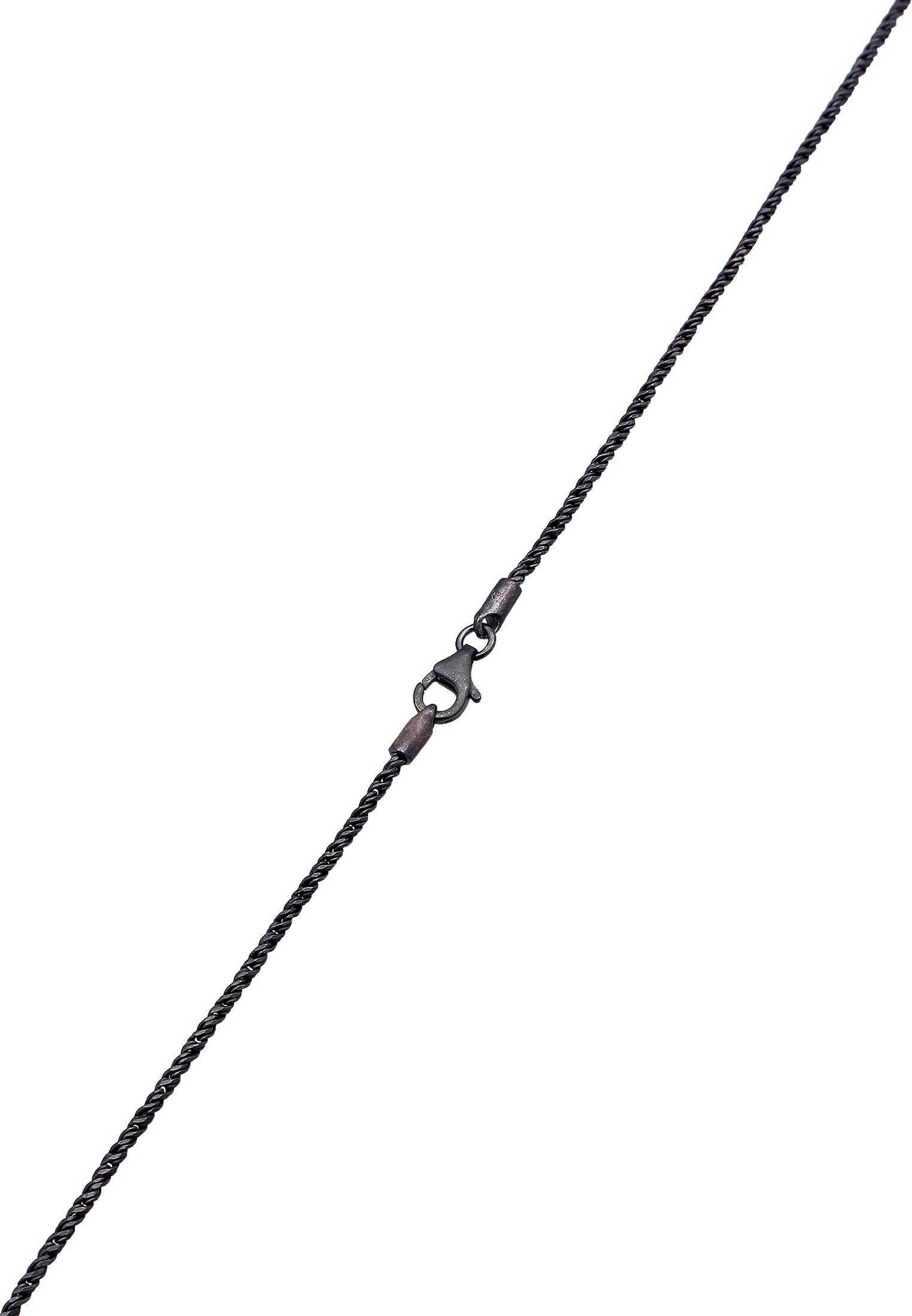 Kuzzoi Kette mit Anhänger Herren Kreuz Flach Kordelkette 925 Silber, Kreuz