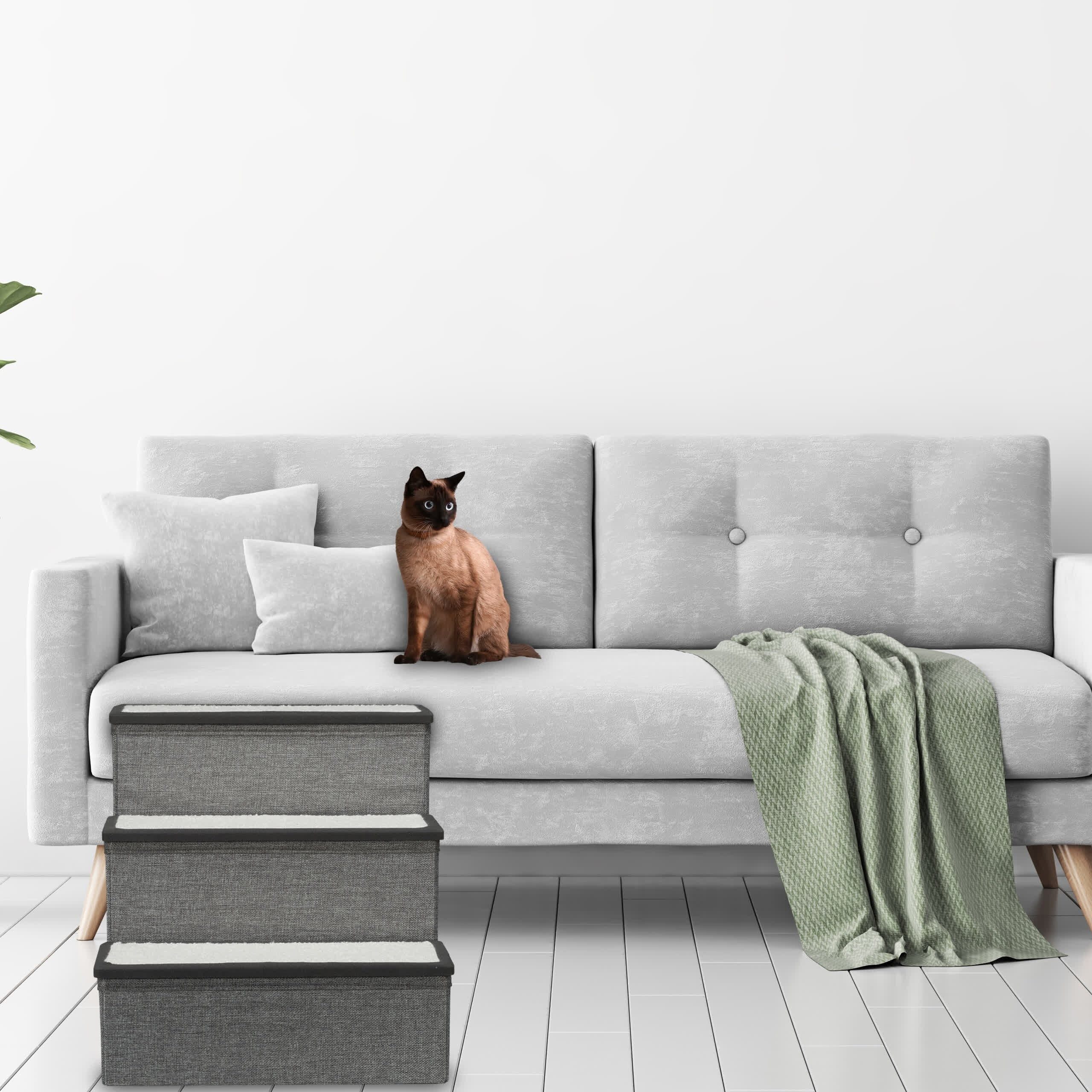 relaxdays Haustiertreppe Faltbare Hundetreppe 3 Stufen (1-St)