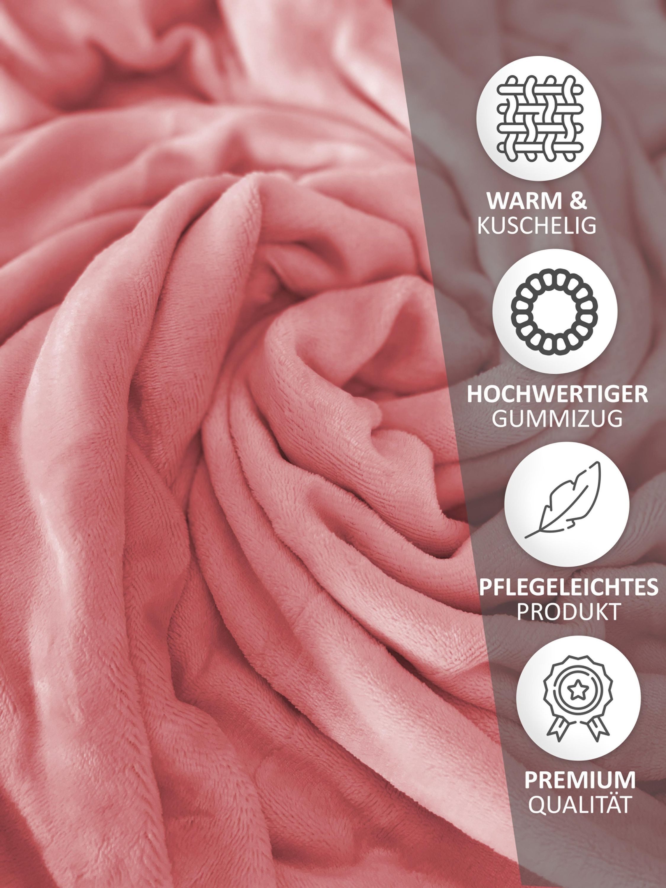 Leonado Vicenti Spannbettlaken Winter Teddy Plüsch, Nicki, Gummizug: rundum, (2 Stück), Flauschig warmes Cashmere Touch, Einfarbig – Bild 2 von 4