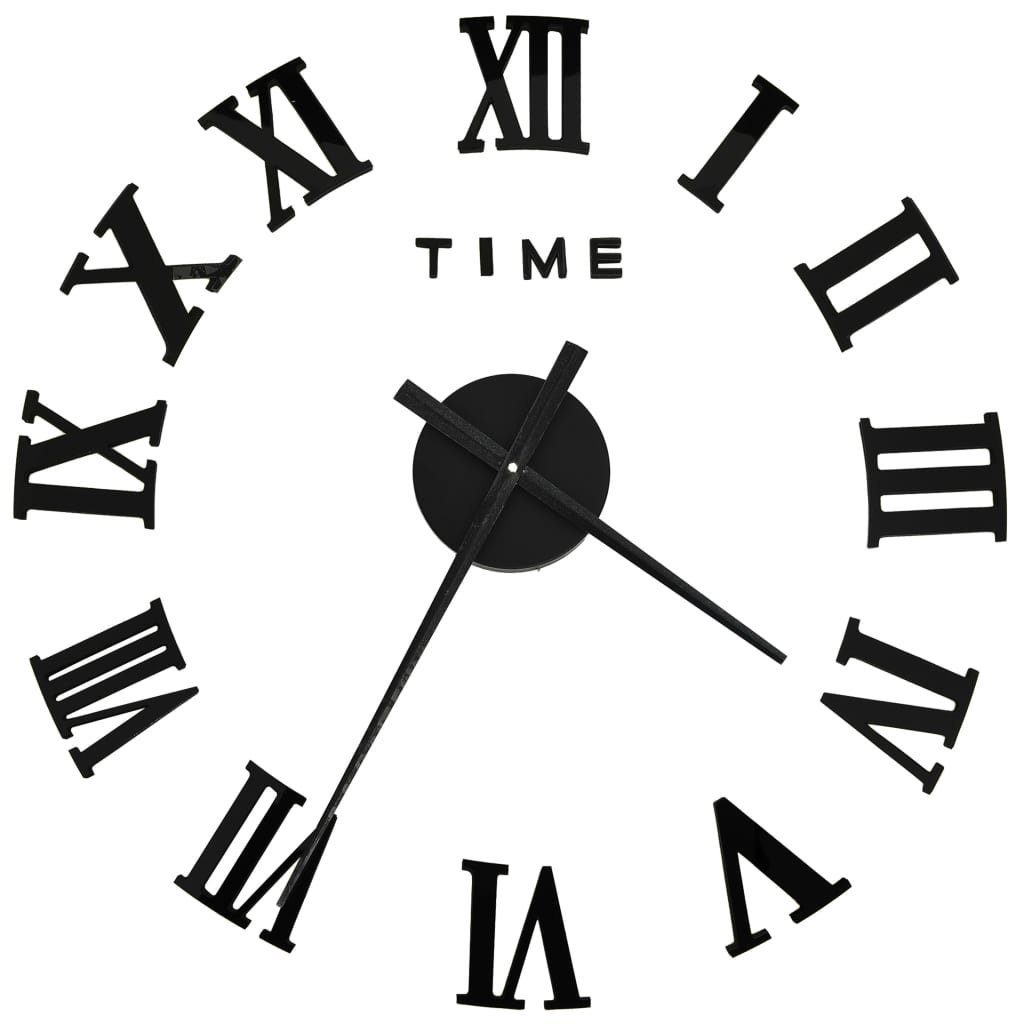 vidaXL Uhr 3D-Wanduhr Modernes Design Schwarz günstig online kaufen