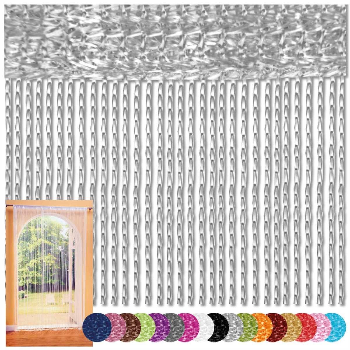 Grau viele Fadengardine Bestlivings, mit (BxL), 240cm Vorhang, halbtransparent, Farben in vers. Stangendurchzug, 140cm Stangendurchzug x