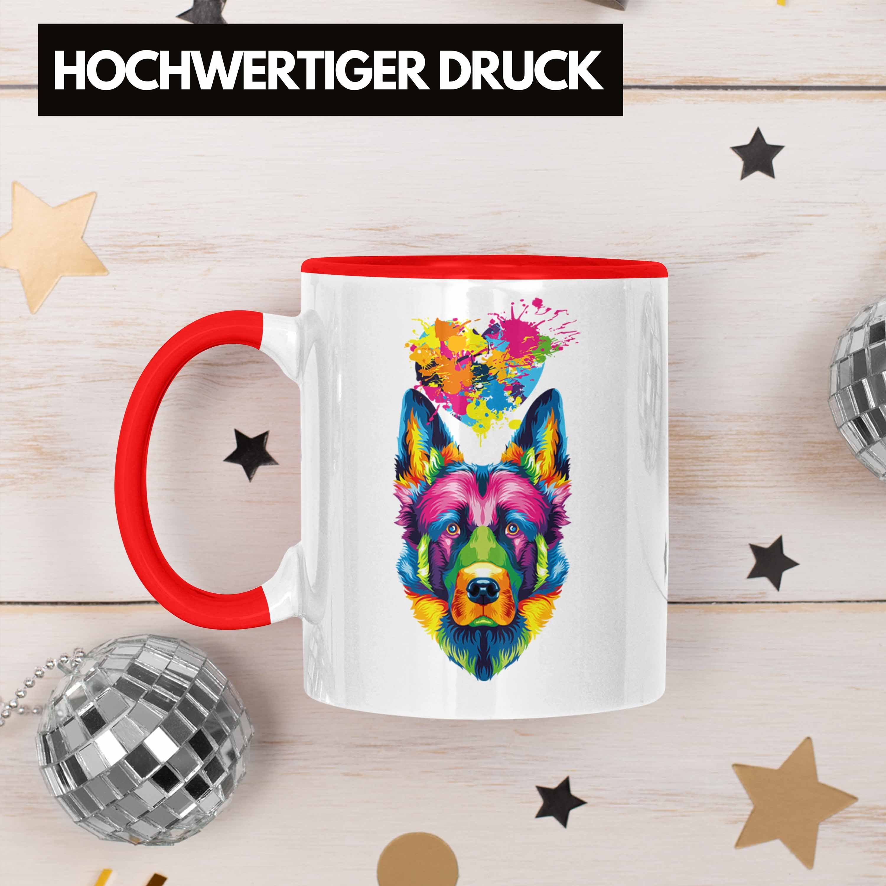 Tasse Farbe Besitzer Geschen Herz Lustiger Trendation Spruch Schäferhund Rot Tasse Geschenk