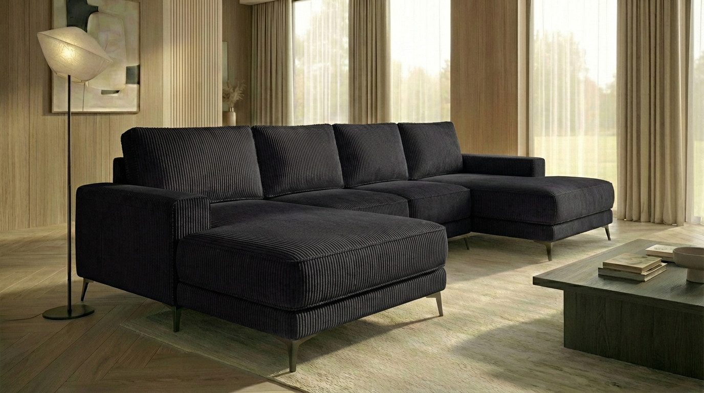 A&J MöbelLand GmbH Ecksofa VALTOR mit Schlaffunktion, Bonellfederkern und Bettkasten, TOP ANGEBOT!