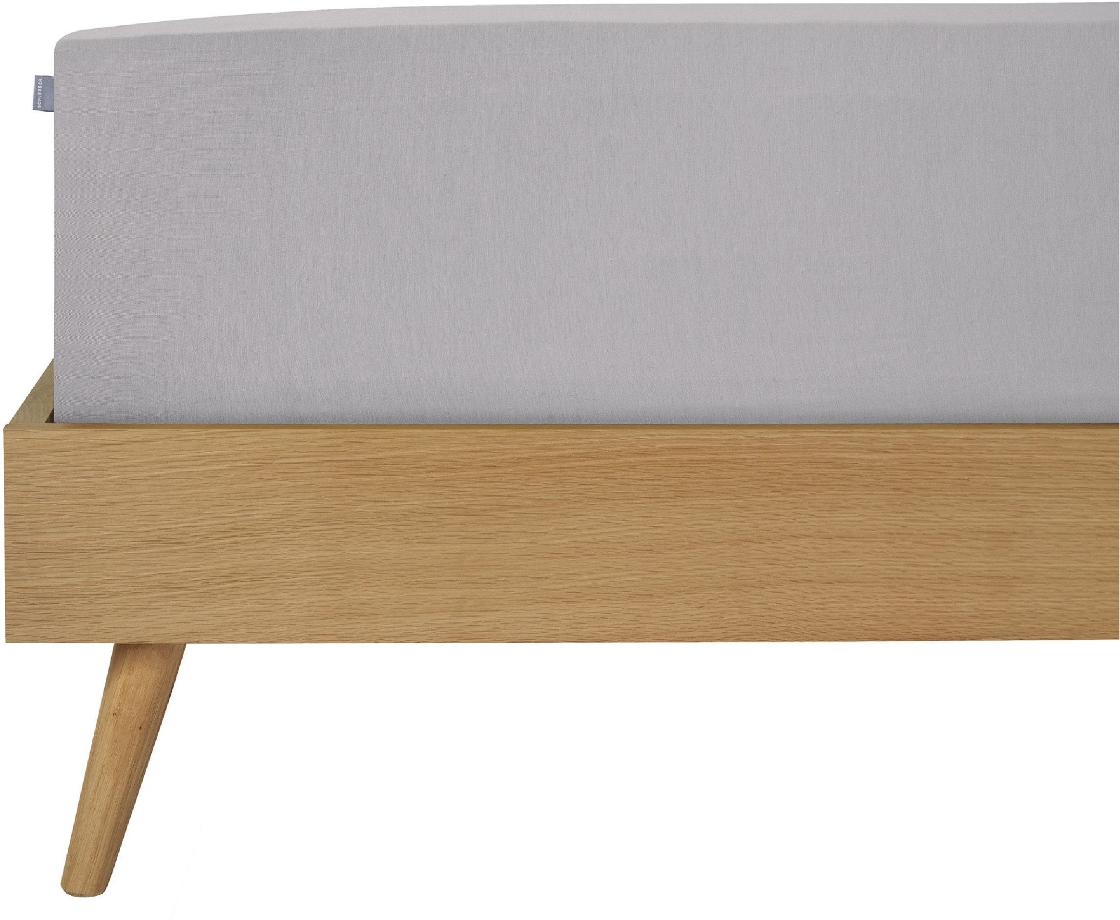 Schiesser Spannbettlaken Elli aus weicher Baumwolle mit Elasthananteil für flexiblen Sitz, Jersey-Elasthan, Gummizug: rundum, (1 Stück), für hohe Matratzen und Boxspringbetten, OEKO-TEX® MADE IN GREEN