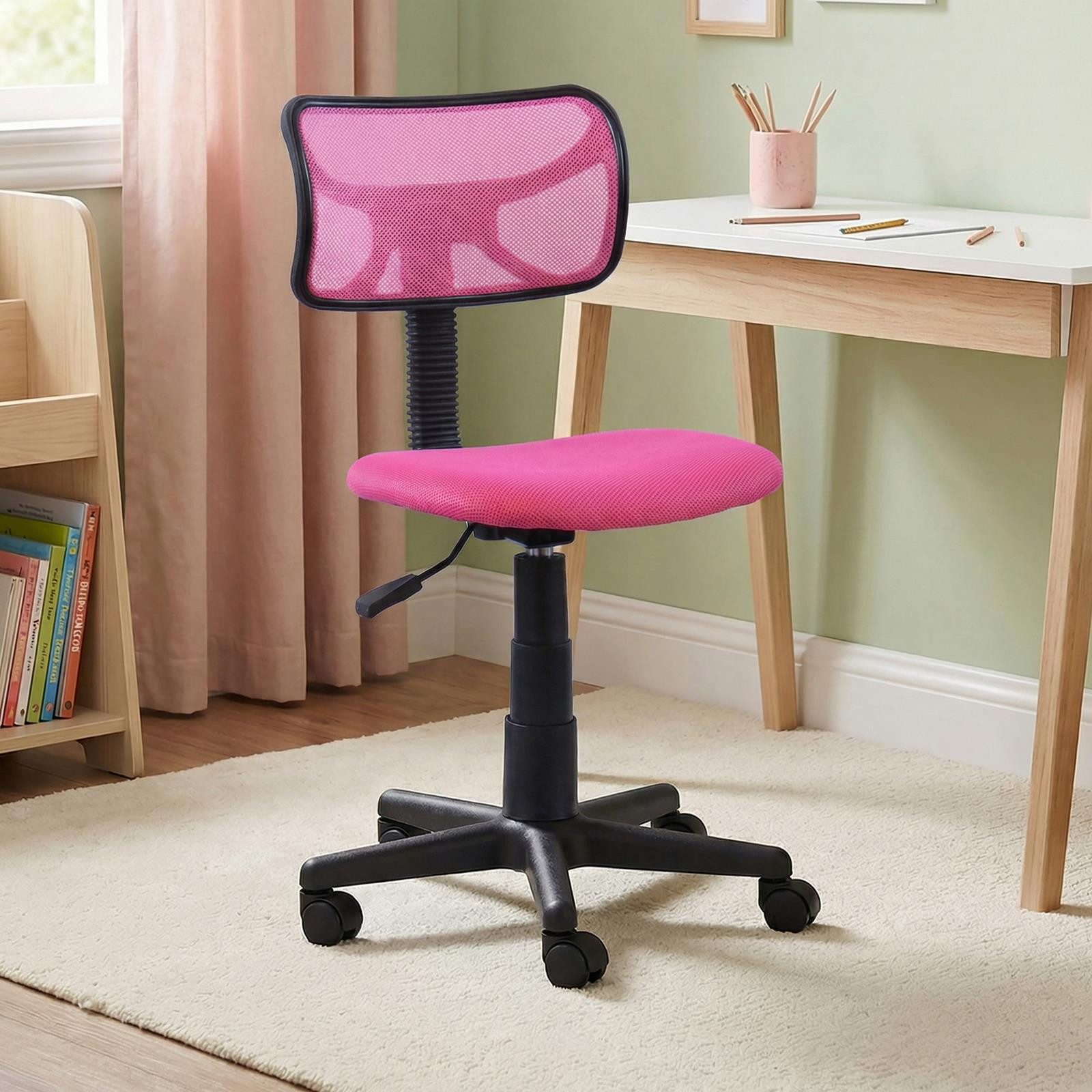 IDIMEX Schreibtischstuhl MILAN, Kinderzimmer Drehstuhl mit ergonomischer Rückenlehne atmungsaktiv Pink