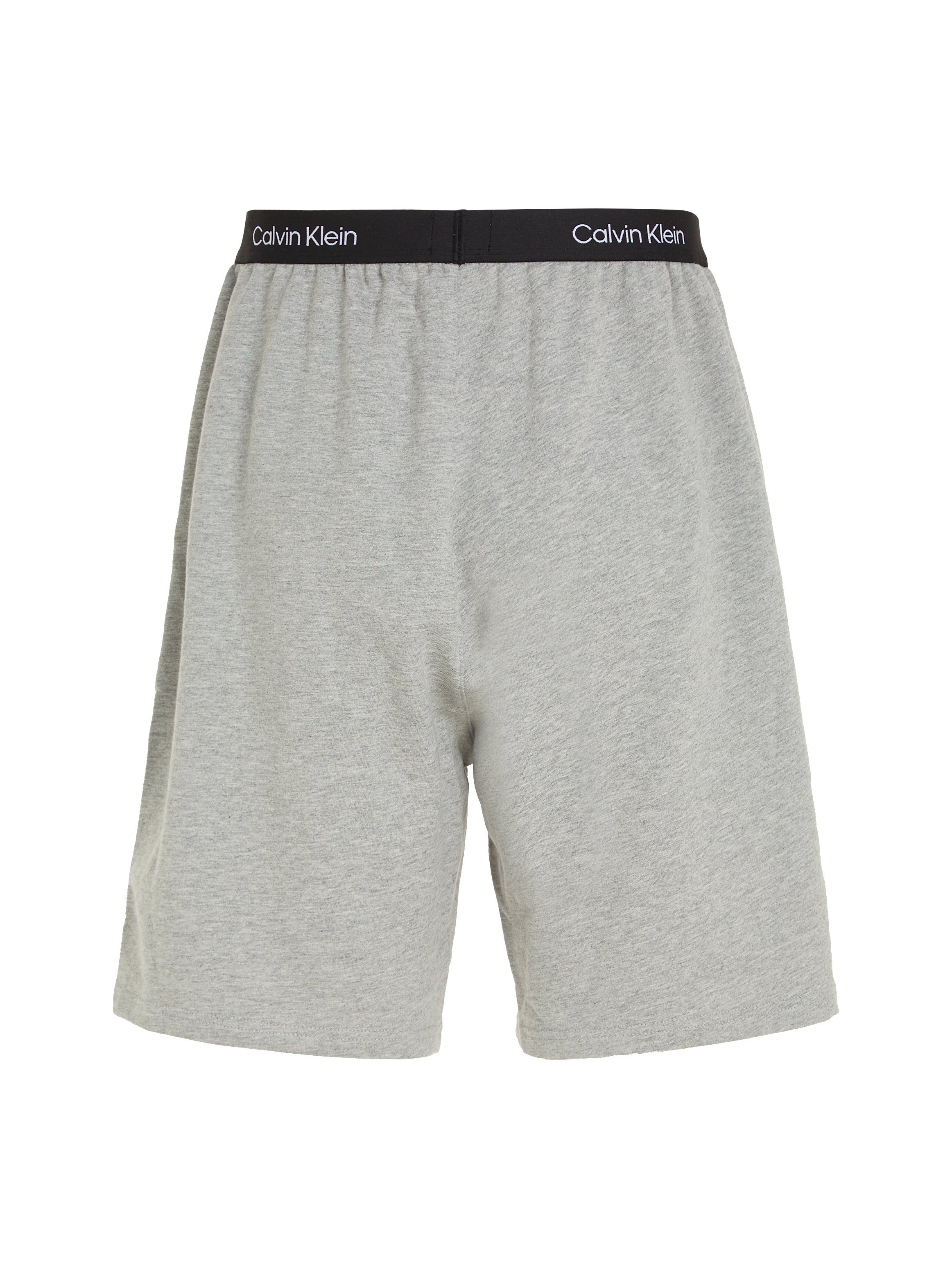 Calvin Klein SHORT SLEEP GREY-HEATHER Underwear Logo-Elastikbund Schlafshorts mit Calvin Klein