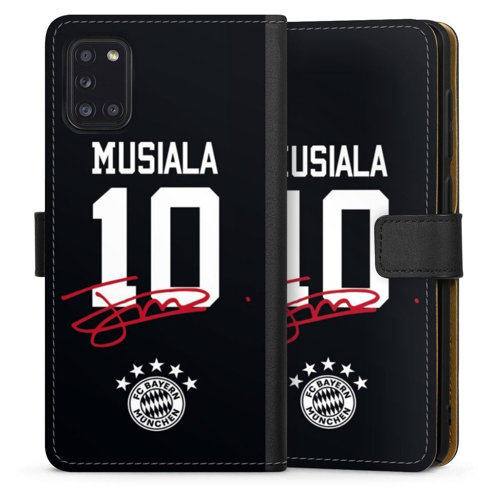 DeinDesign Handyhülle FC Bayern München Jamal Musiala FCB Musiala 10, Samsung Galaxy A31 Hülle Flip Case Klapphülle Handytasche Leder