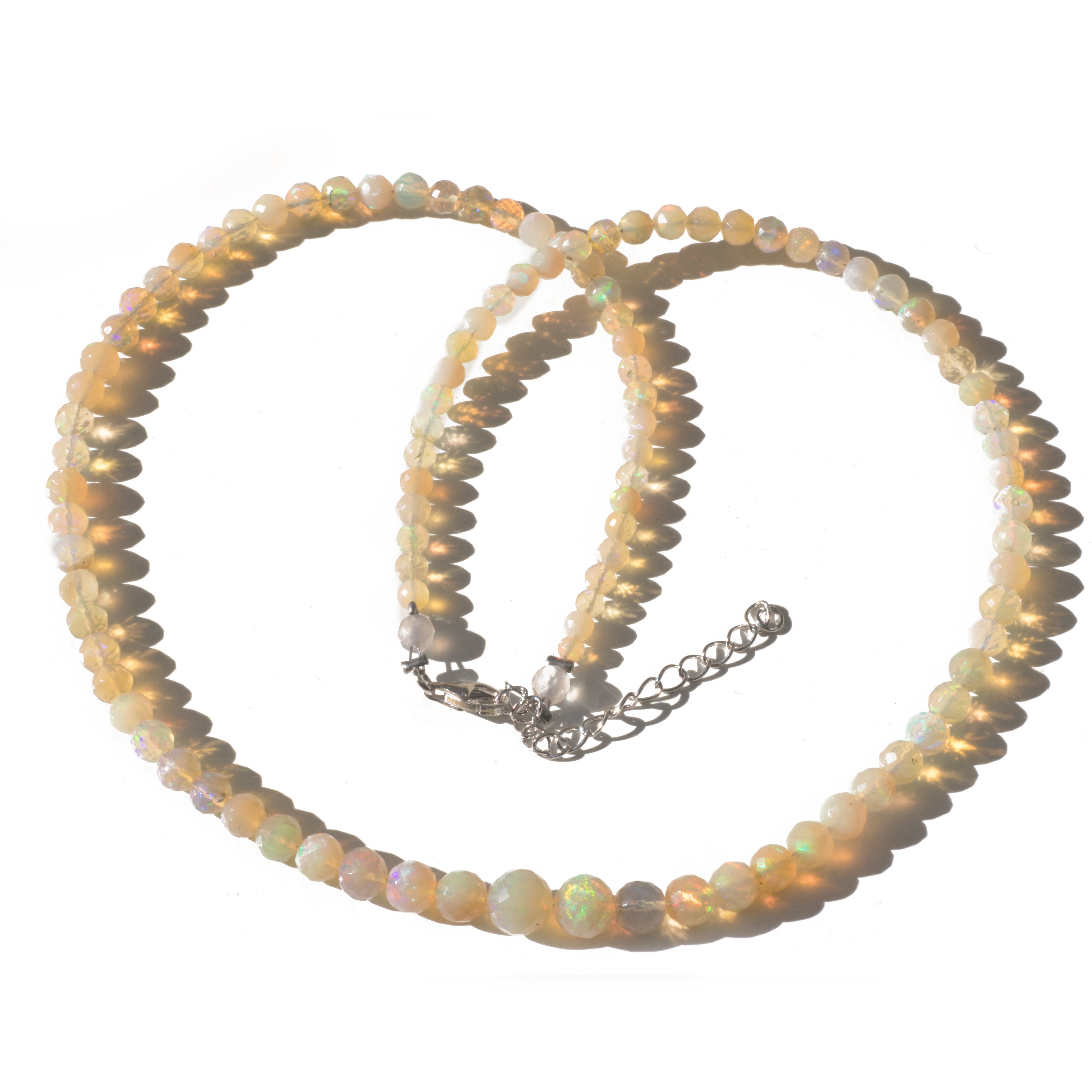 Bella Carina Perlenkette »Echt Edel Opal Kette mit facettierten runden  Perlen gelblich 7 - 4 mm«, echter Edel Opal online kaufen | OTTO