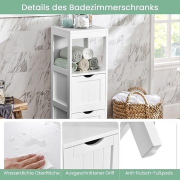 KOMFOTTEU Midischrank Badschrank mit Ablagen, 30x30x89,5 cm