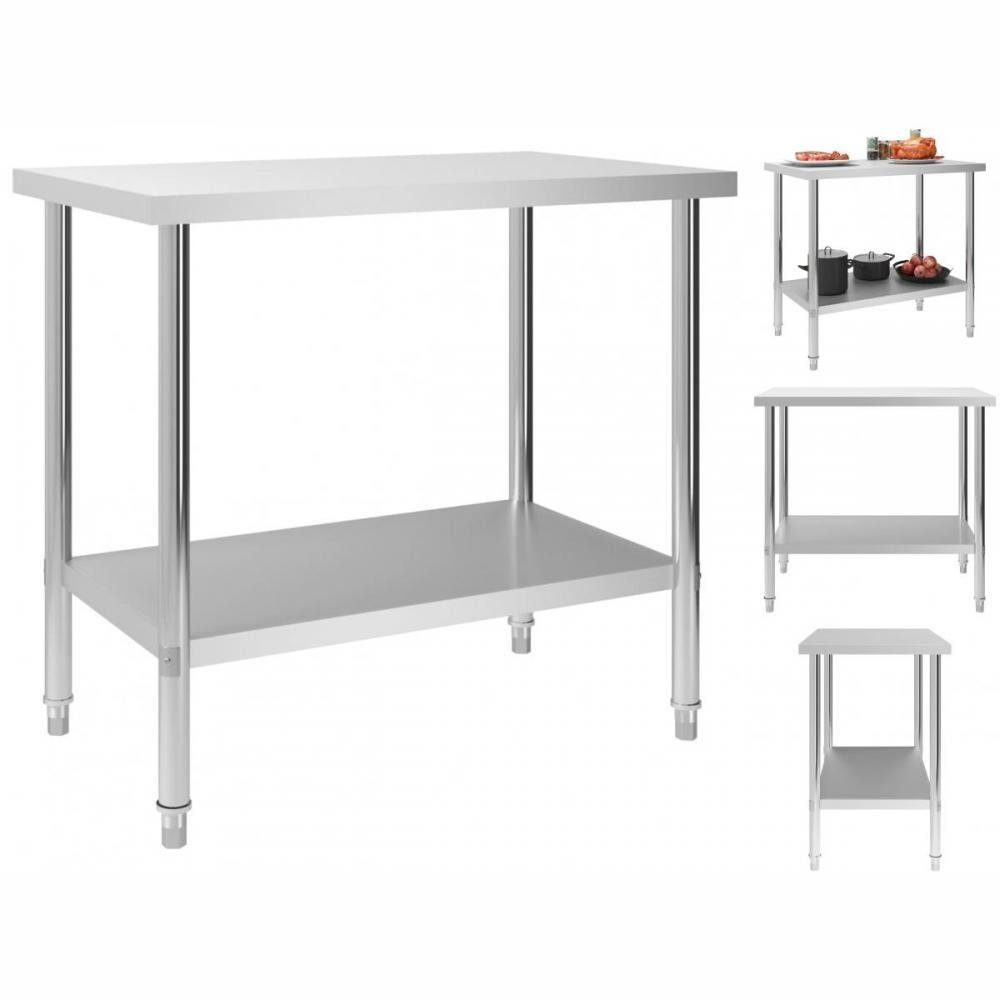 Edelstahl Arbeitstisch 85x61x46 Cm Mit 4 Rädern - Professionelle Küchenarbeitsbank 300 Kg Belastbar