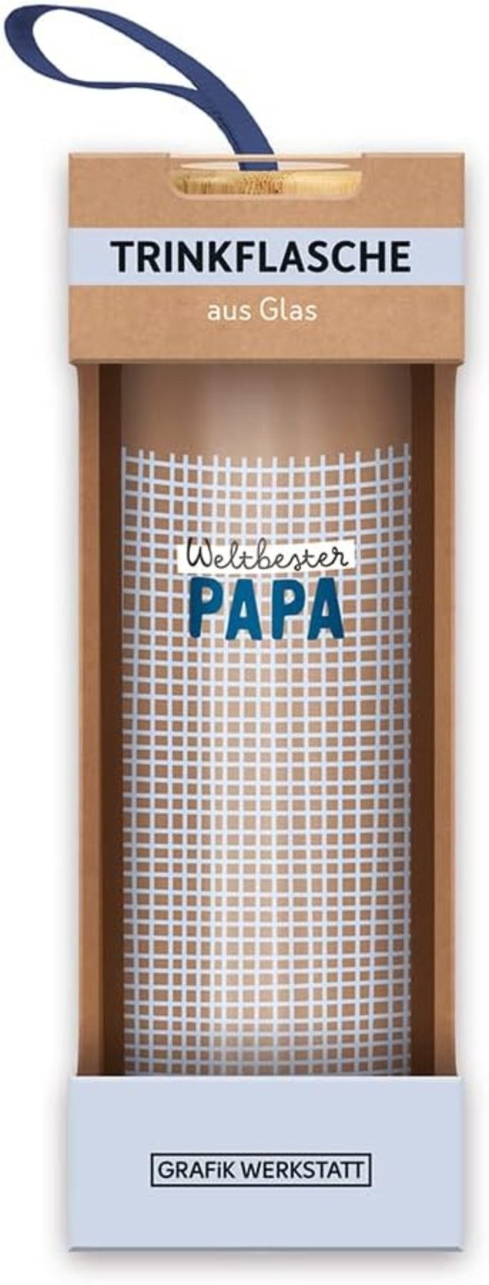 Grafik Werkstatt Trinkflasche Grafik-Werkstatt Trinkflasche aus Glas mit lustigem Spruch, Borosilikatglas