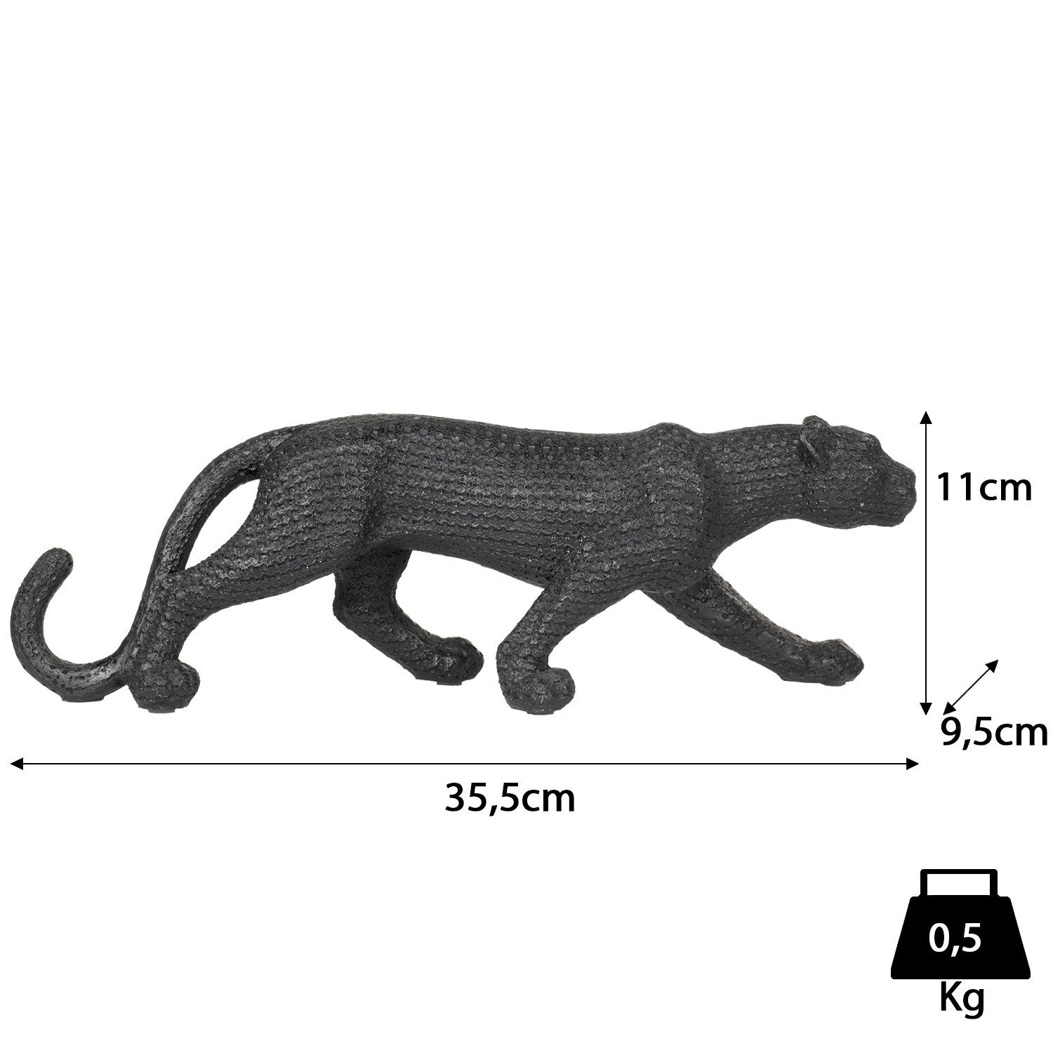 Moritz Dekofigur Deko-Figur Figuren Panther Dekoration herum Polyresin aus Dekoelement schleicht Dekofigur schwarz, Polyresin Puma aus