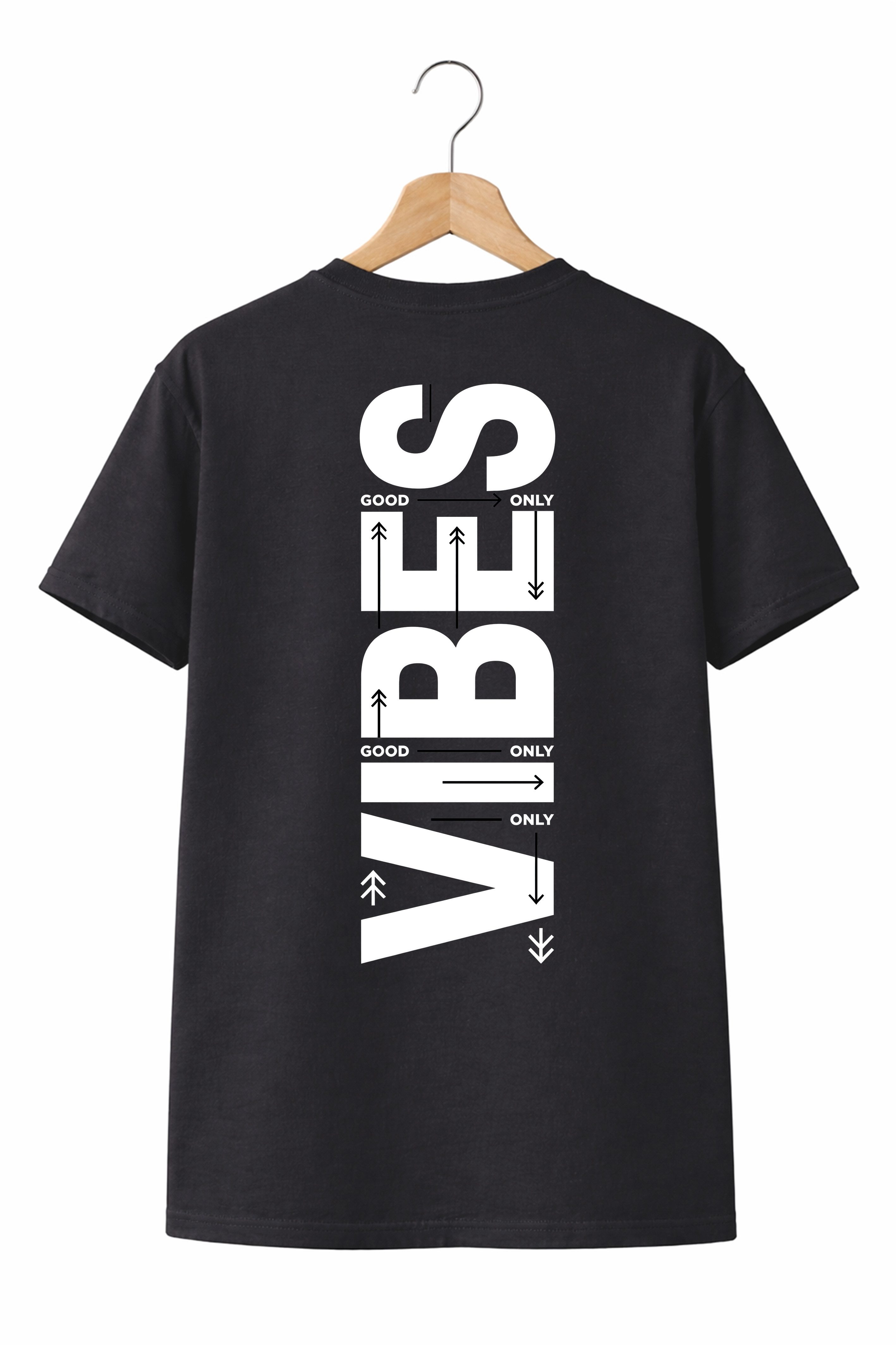 Banco T-Shirt Herren Vibes Shirt Print (Einzelartikel) Markanter, vertikaler "Vibes" Backprint mit grafischen Pfeilelementen