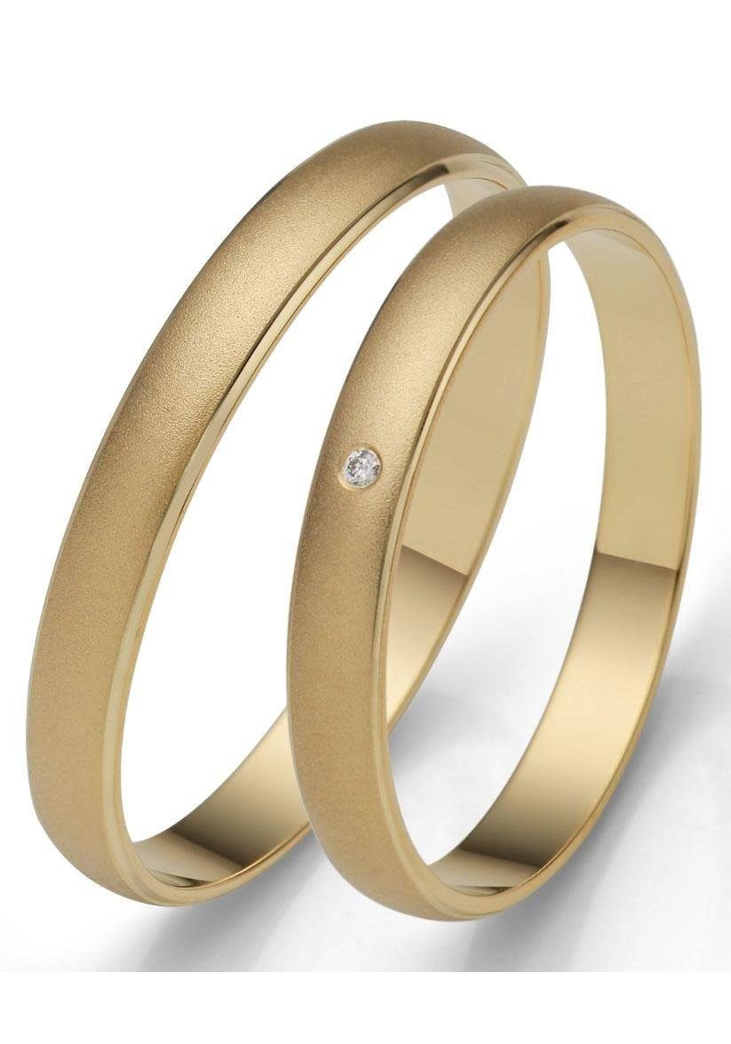 Firetti Trauring Schmuck Geschenk Gold 375 Hochzeit Ehering "LIEBE", Made in Germany, wahlweise mit oder ohne Brillant
