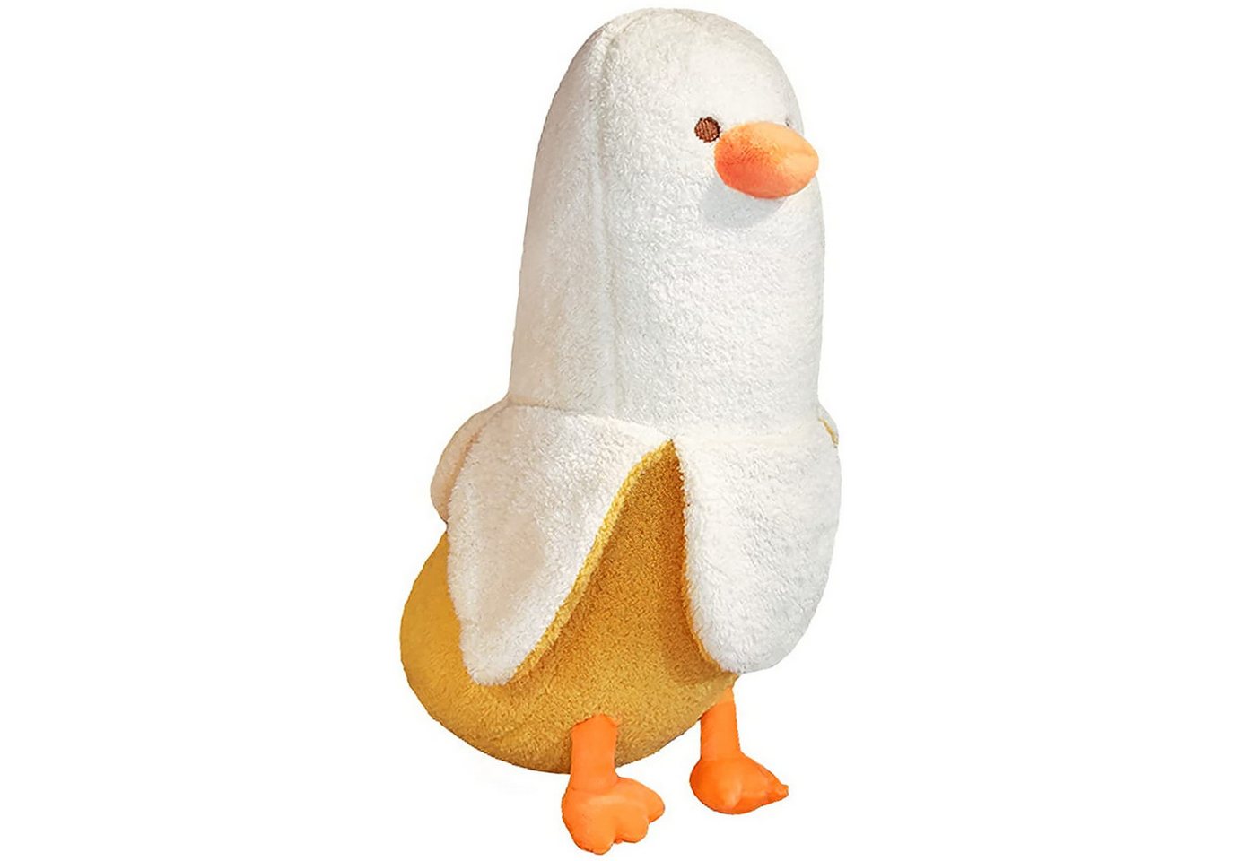 Lzbargon Kuscheltier Pfirsichkatze-Banane-Ente Plüschtier, süßes KuscheltierWeiß,19,69 Zoll, geeignet für Jungen und Mädchen