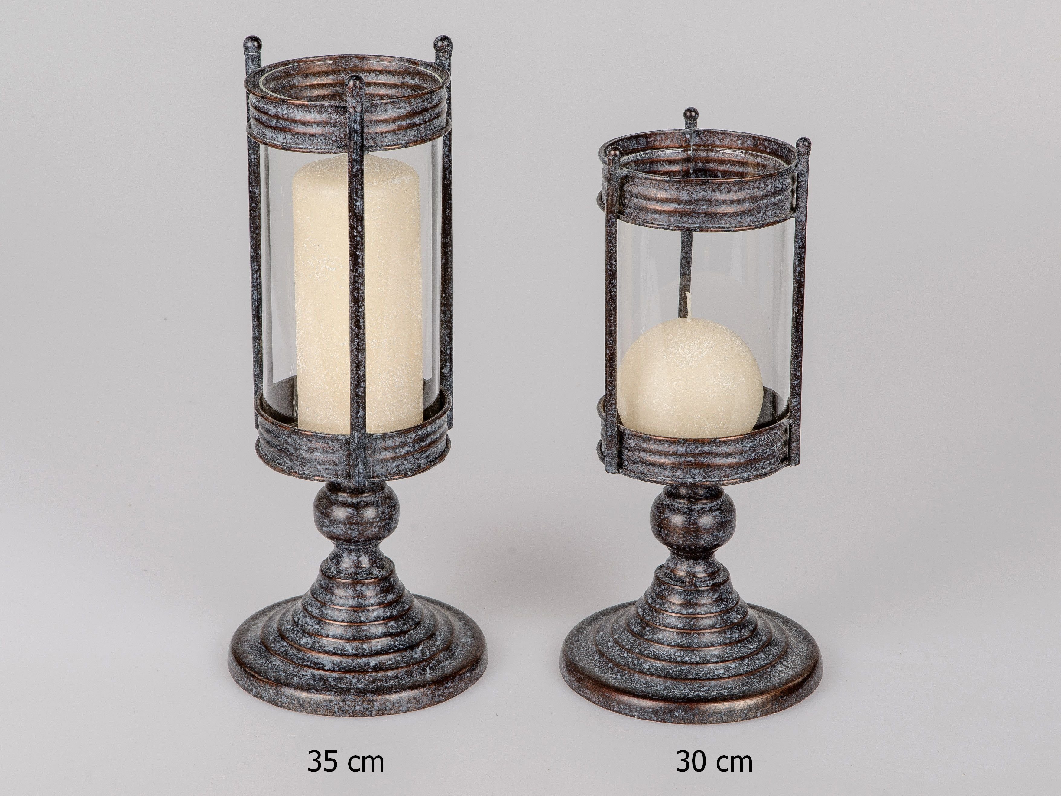 formano Windlicht Kerzenvase aus Metall und Glas – Bild 2 von 2