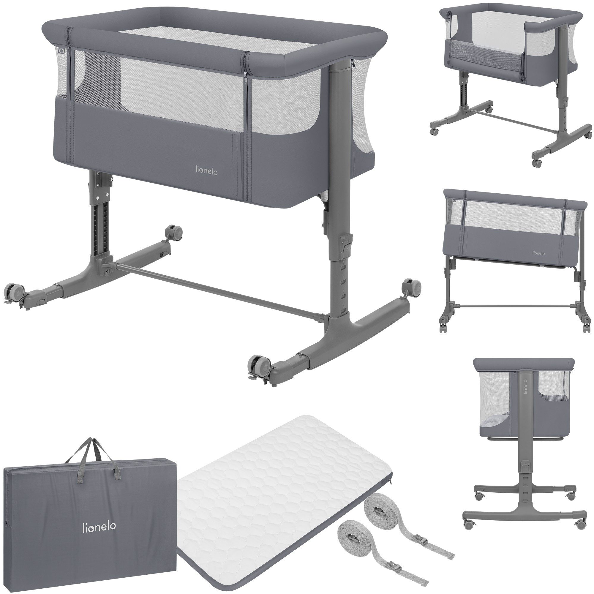 lionelo Baby-Reisebett AURORA, 3-in-1: Beistellbett, Babywiege, freistehend günstig online kaufen