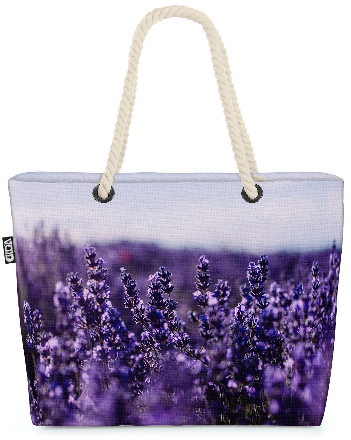 VOID Strandtasche (1-tlg), Blumenfeld Lavendel Frankreich parfüm wellness kosmetik tee küche ita