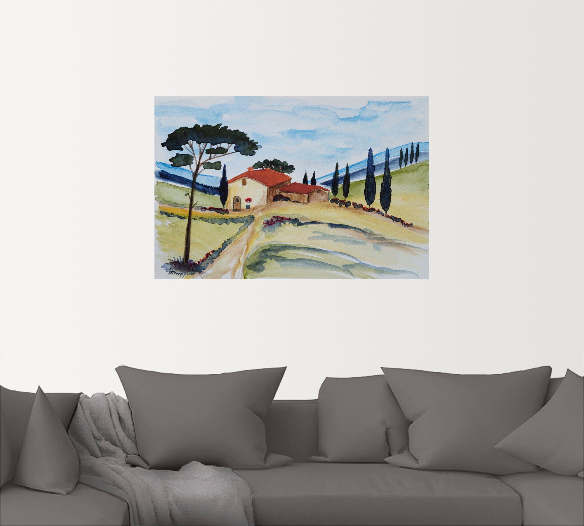 Artland Wandbild Toskana im Frühling, Alubild, Größen Europa (1 oder als St), versch. Wandaufkleber in Leinwandbild, Poster