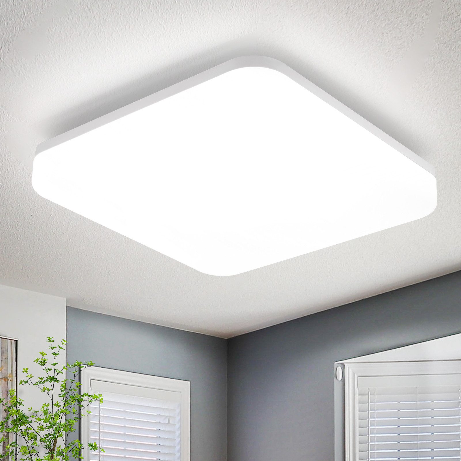 Nettlife LED Deckenleuchte Eckig Weiß Flach günstig online kaufen