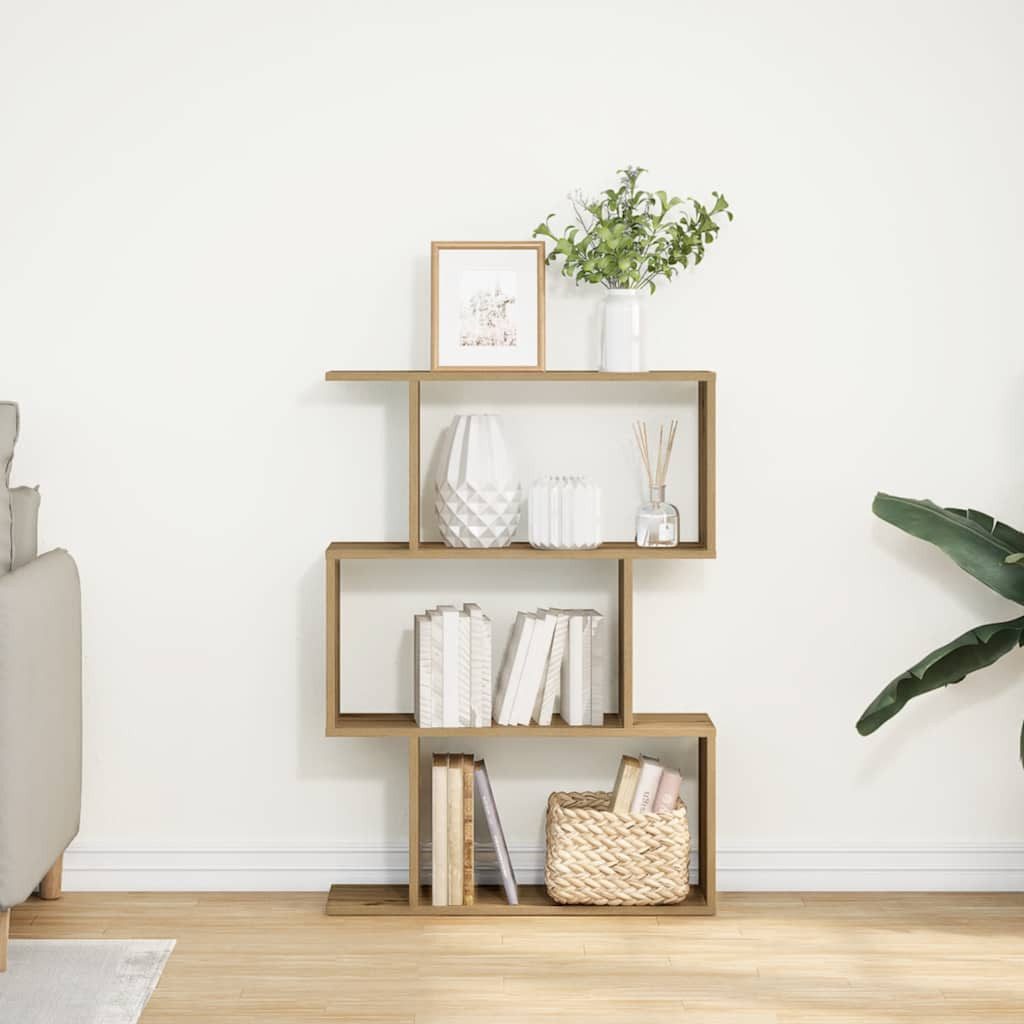 vidaXL Bücherregal Raumteiler-Bücherregal 3 Fächer Artisan-Eiche 70x24x97 cm, 1-tlg. – Bild 4 von 5