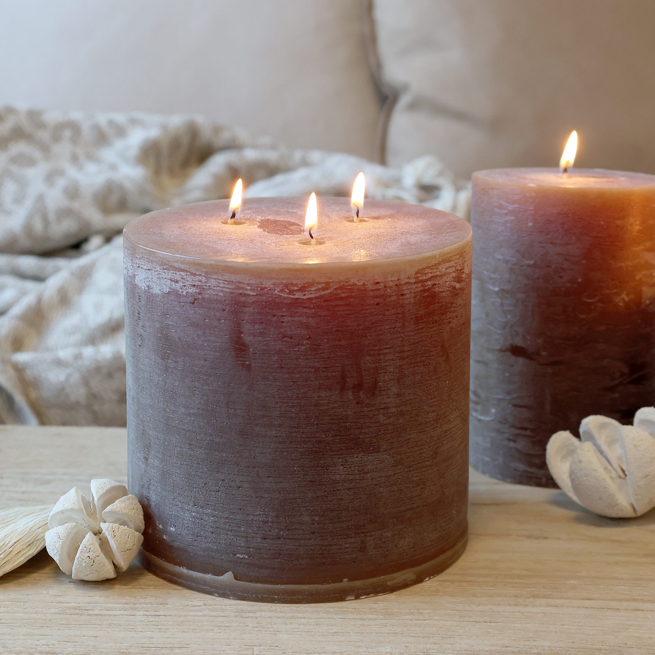 Chic Antique Stumpenkerze Stumpenkerze Rustikale Kerze Macon Paraffin 3-Doc günstig online kaufen