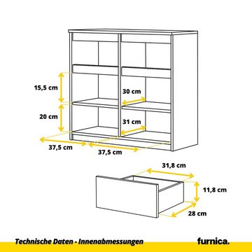 Furnica Kommode NOAH 2 Schubladen und 2 Türen - Votan Eiche H75cm B80cm T35cm (1 St)