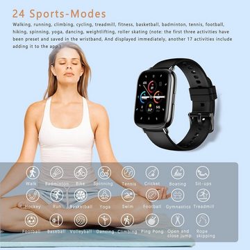 MicLee Smartwatch (1,69 Zoll, Andriod iOS), Armband EKG PPG Blutdruck Monitor Farbbildschirm Uhr Wasserdicht IP67
