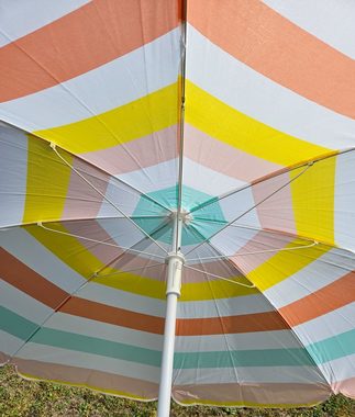 Meinposten Sonnenschirm Sonnenschirm CANDY bunt weiß Schirm Strandschirm Ø 140 cm, höhenverstellbar