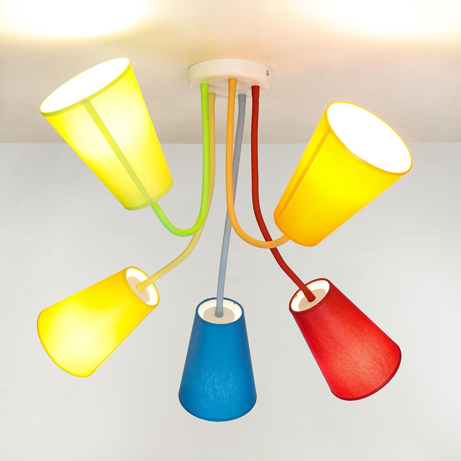 flexible Licht-Erlebnisse Arme Deckenlampe BANTA, Leuchtmittel, Kinderzimmer Bunt Deckenleuchte stylisch Lampe ohne