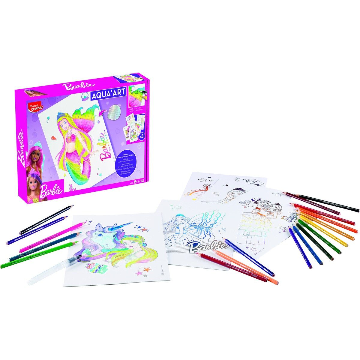 MAPED Malvorlage Maped Ausmal Set Aqua'Art Barbie
