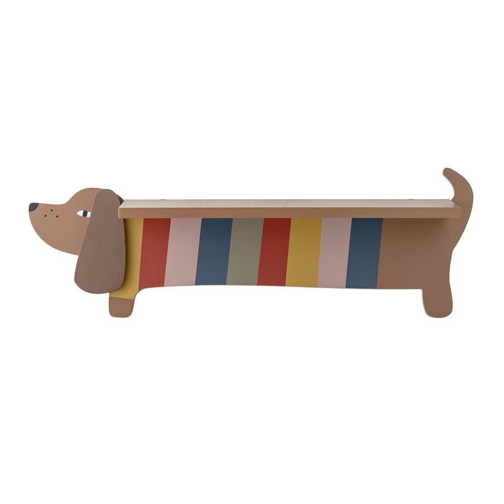 Bloomingville Wandregal MINI Charlie, Hund Braun Kinderzimmer Regal Wandregal 54x18,5x12cm