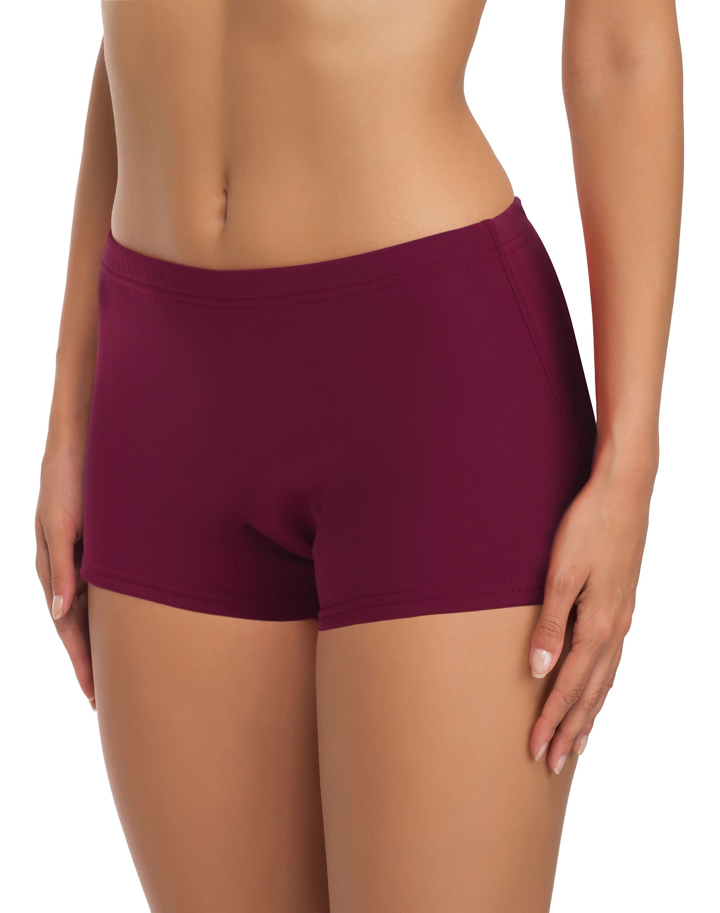 Merry Style Badeshorts Damen Badeshorts (5288) Weinrot Bikinihose Modell L23L1