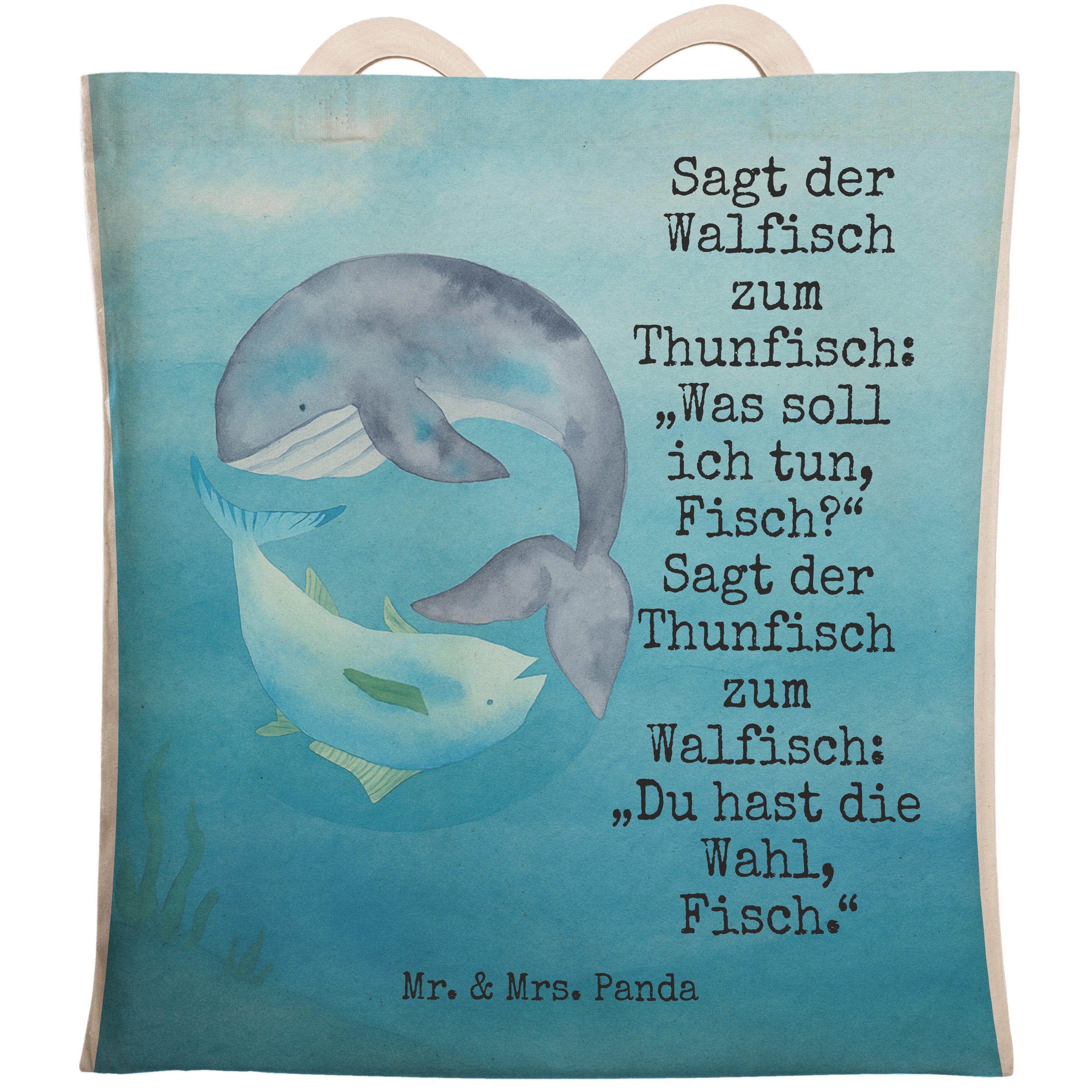 Tragetasche Walfisch Thunfisch Design, Beuteltasche, Weiß, Tasche, Spruch Des Tag