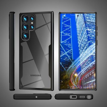 Nalia Smartphone-Hülle Samsung Galaxy S24 Ultra, Klare 360 Grad Hülle / Hybrid Case / Fallschutz Rahmen / Rundumschutz