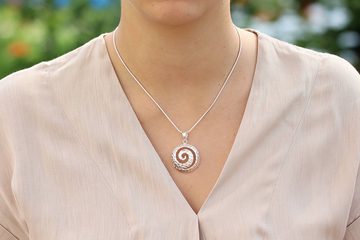 SILBERMOOS Kettenanhänger Gehämmerter Anhänger "Spirale", 925 Sterling Silber