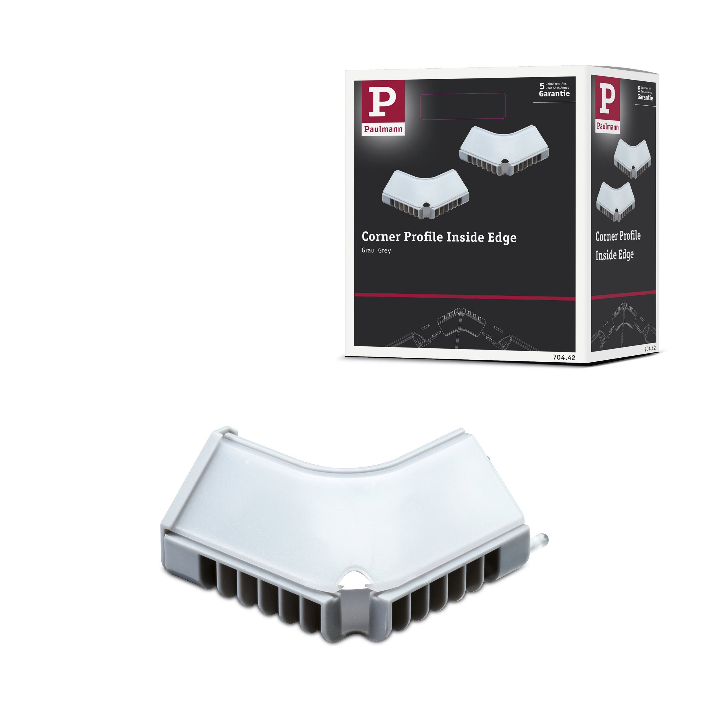 Paulmann LED-Stripe-Profil LED Strip Profil Corner Verbinder Inside Edge 2er Set Grau