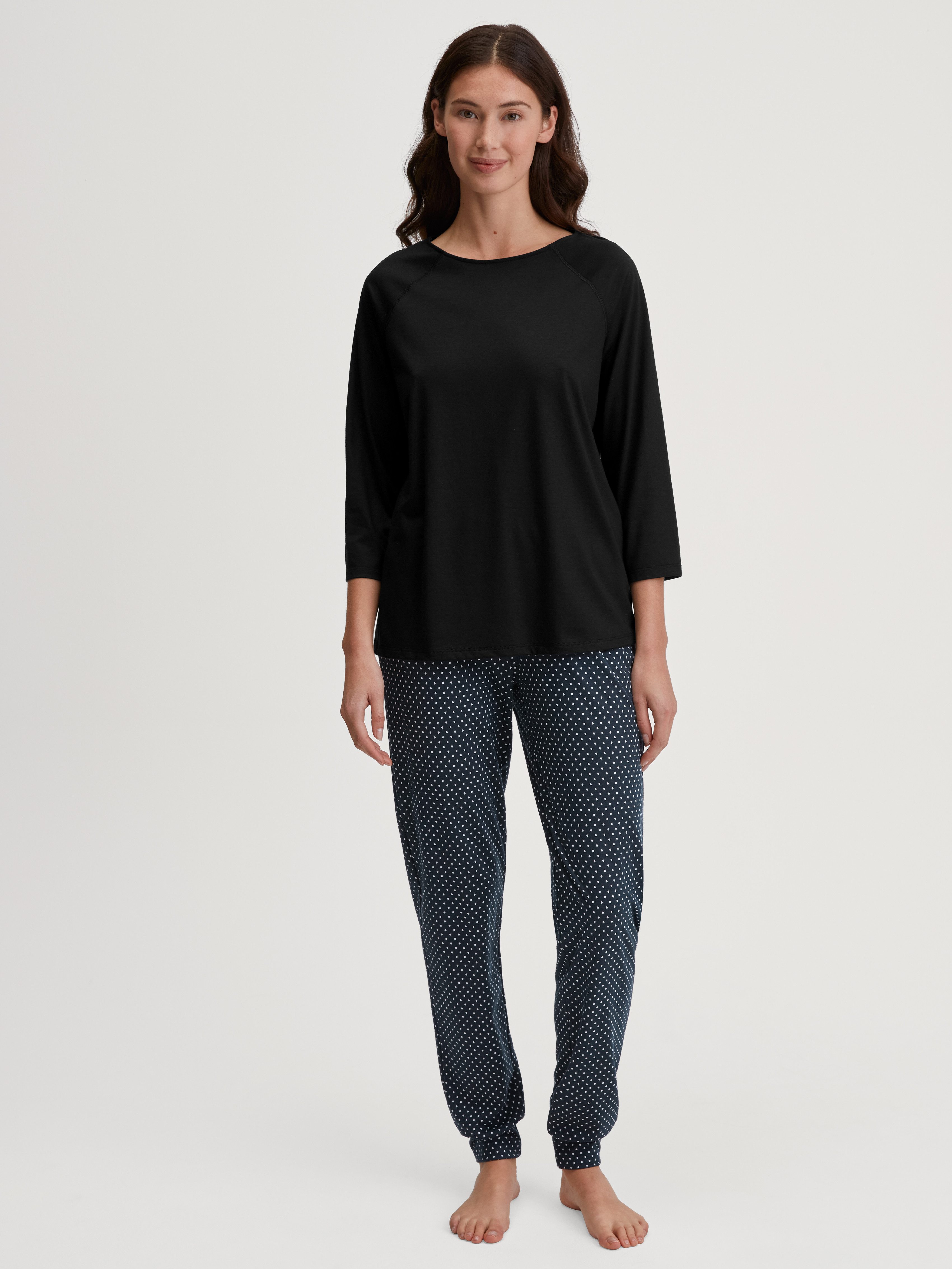 CALIDA Pyjamahose Favourites Journey gepunktet, seitliche Taschen, Single Jersey Qualität, atmungsaktiv