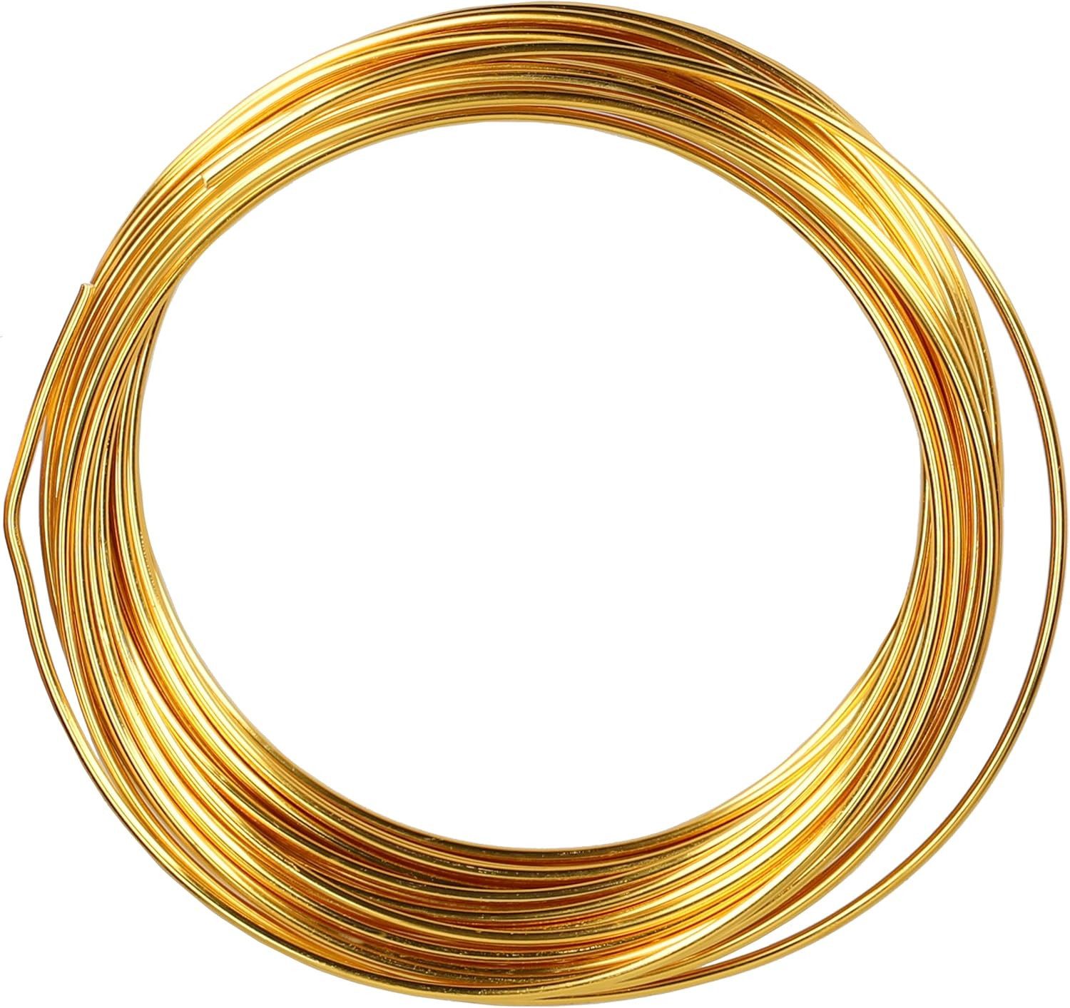 mumbi Basteldraht Basteldraht Aluminium Gold 10m, 2mm stark – Schmuck- & Dekodraht DIY