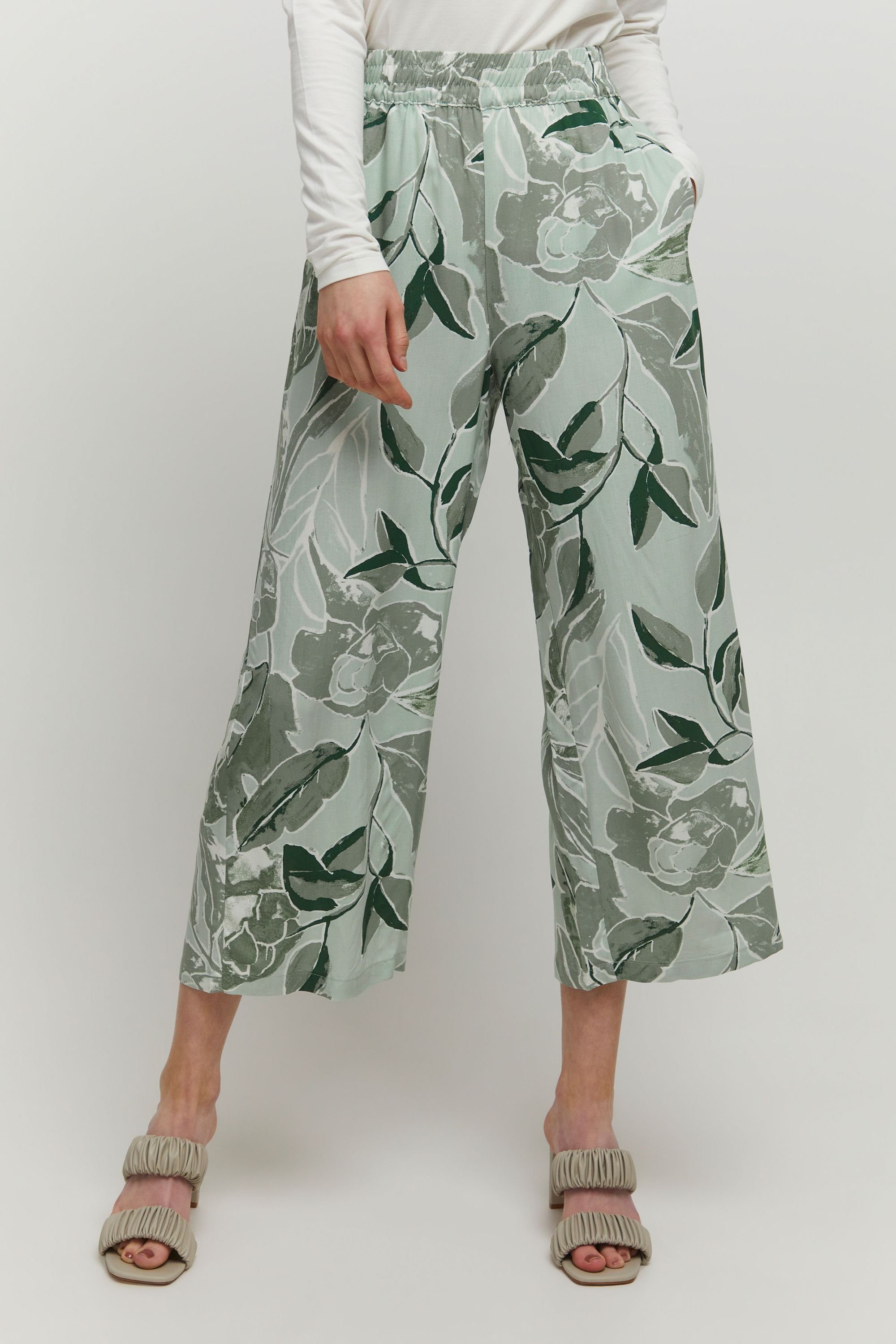 b.young Stoffhose BYMMJOELLA CROP PANTS 2 -20811296 Hedge Green Mix (201073)