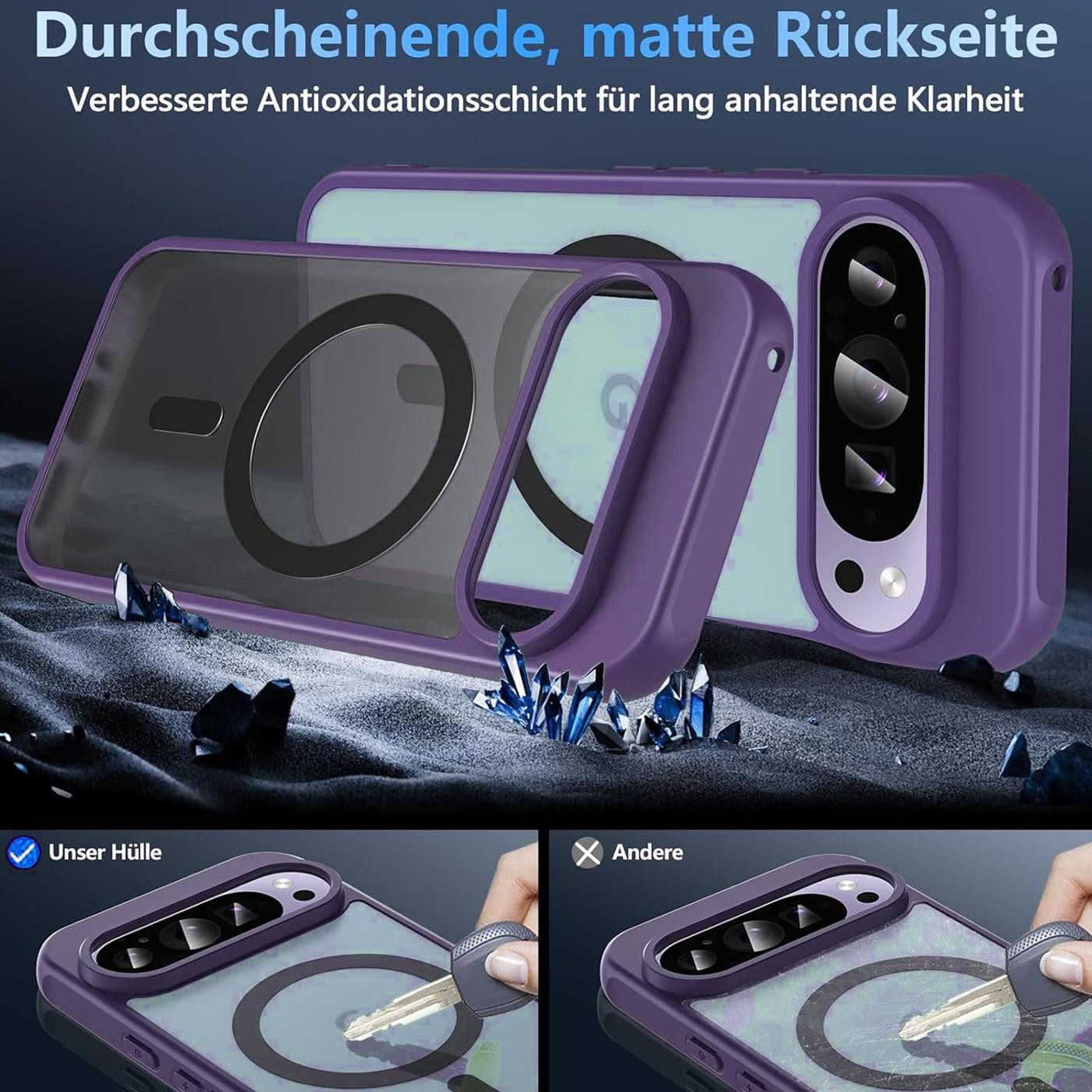 CoolGadget Handyhülle Magnet-Hülle für Pixel 10 Pro Schutzhülle magnetisch 6,3 Zoll, Hülle Matt Stoßfest kompatibel mit QI-Laden Zubehör Kameraschutz Case – Bild 5 von 5