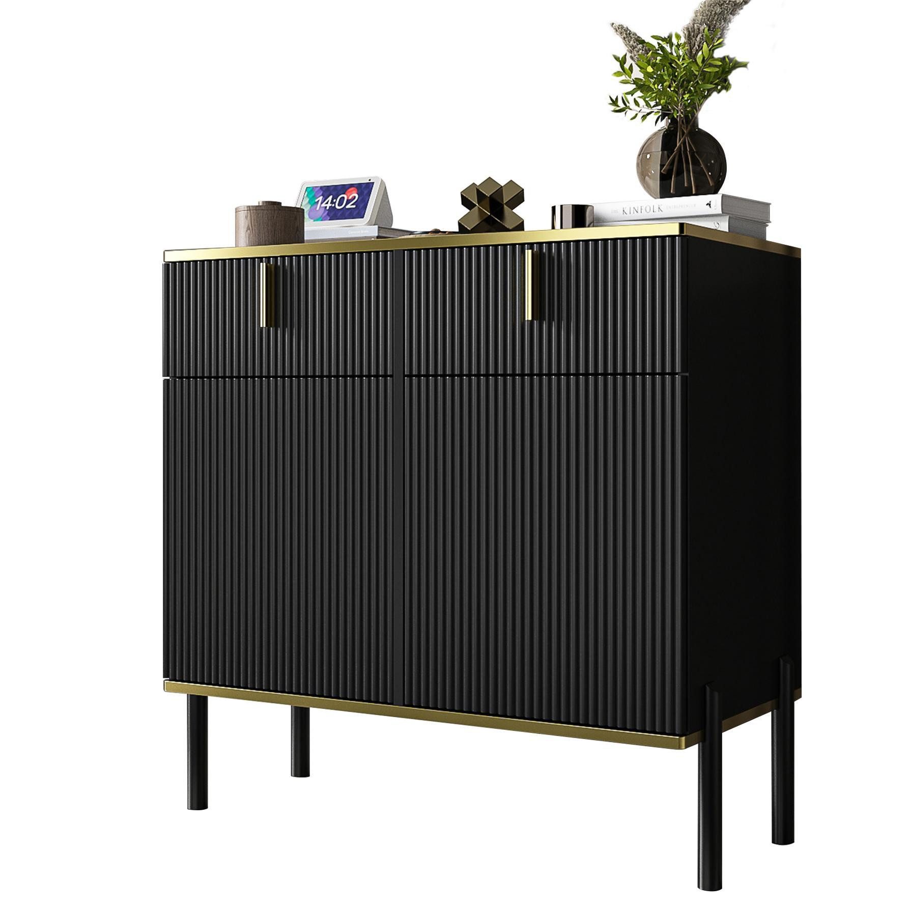 FUFU&GAGA Sideboard Komodenschrank mit 4 Türen günstig online kaufen