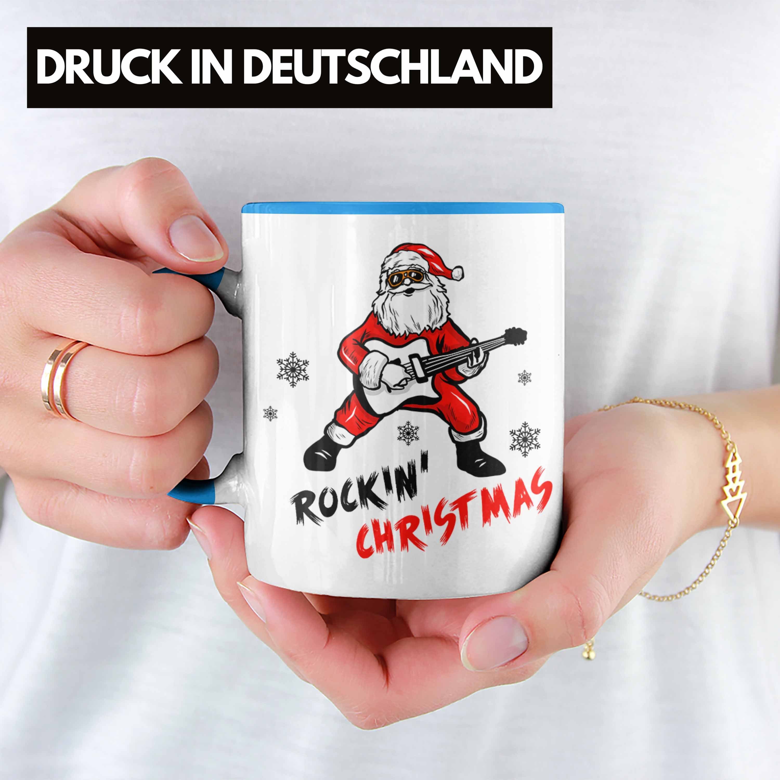 Geschenk Rockin Metal Tasse Metal Blau Christmas Weihnachtstasse Weihnachten - Fans Roll Heavy Kaffeetasse Trendation Rock N Geschenkidee Rockmusik Trendation Tasse