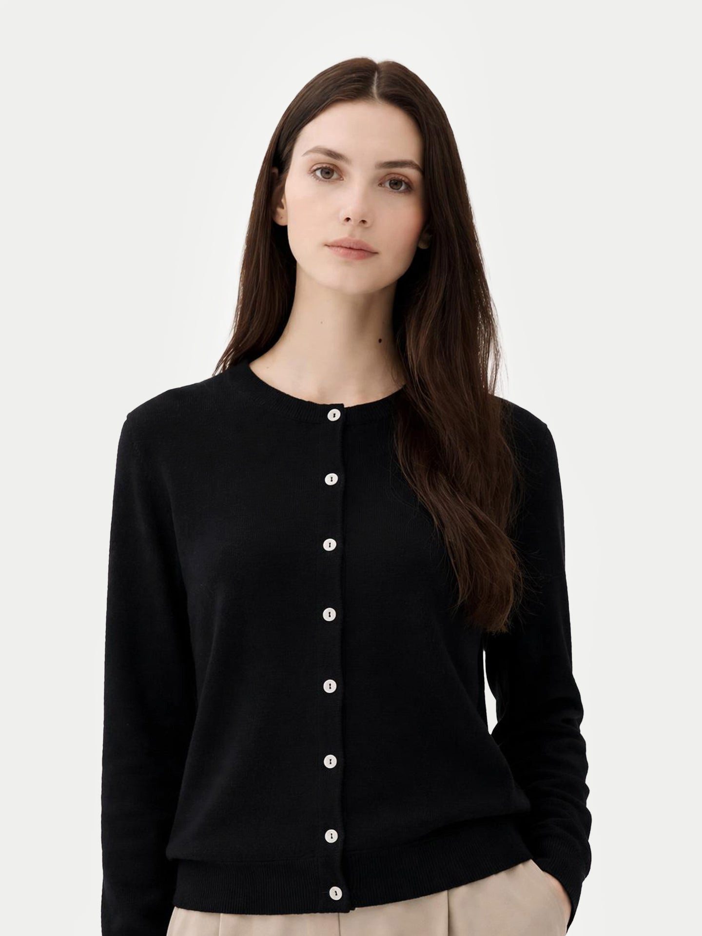 GOBI Cashmere Cardigan Basic B-Ausschnitt Kaschmirstrickjacke