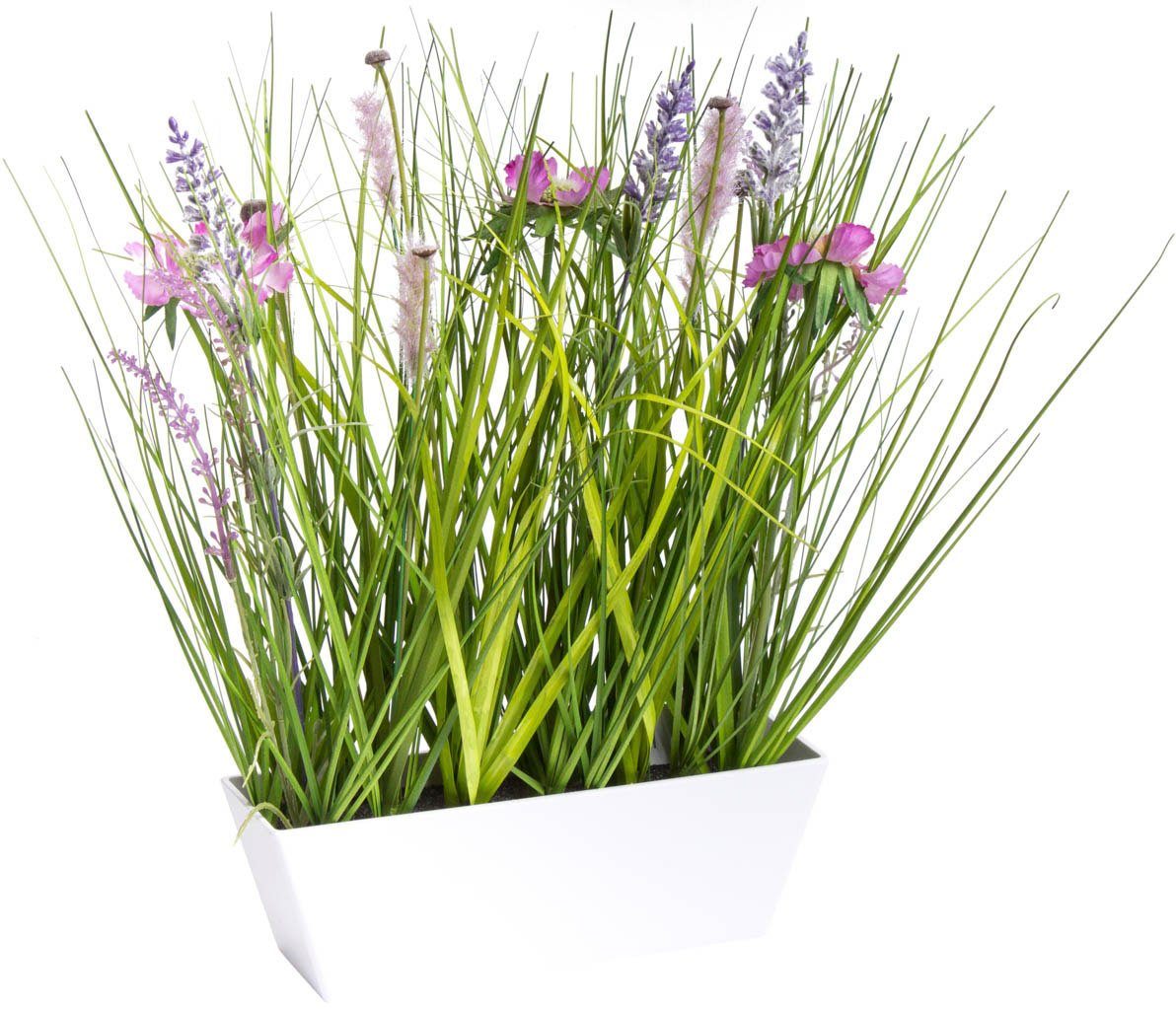 Kunstblume Wiesenblumen im Kunststofftopf Gras, Botanic-Haus, günstig online kaufen