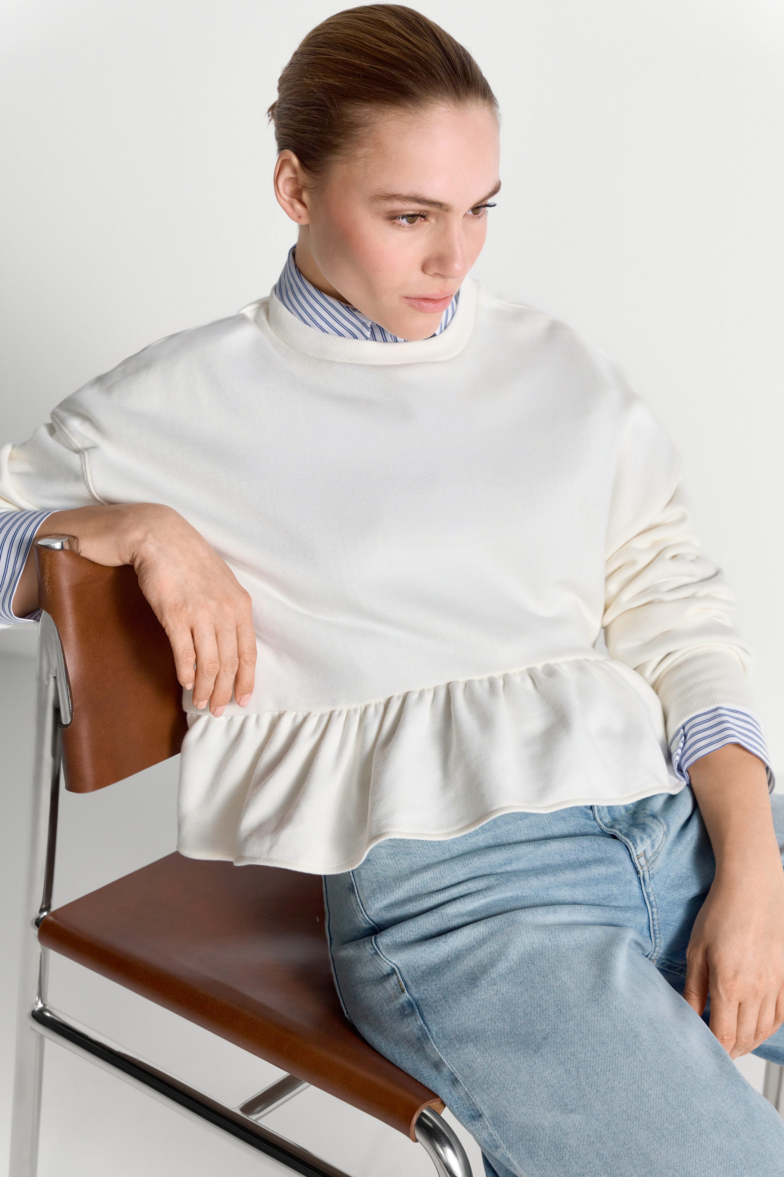 RICHROYAL Sweatshirt Regular fit mit Volants