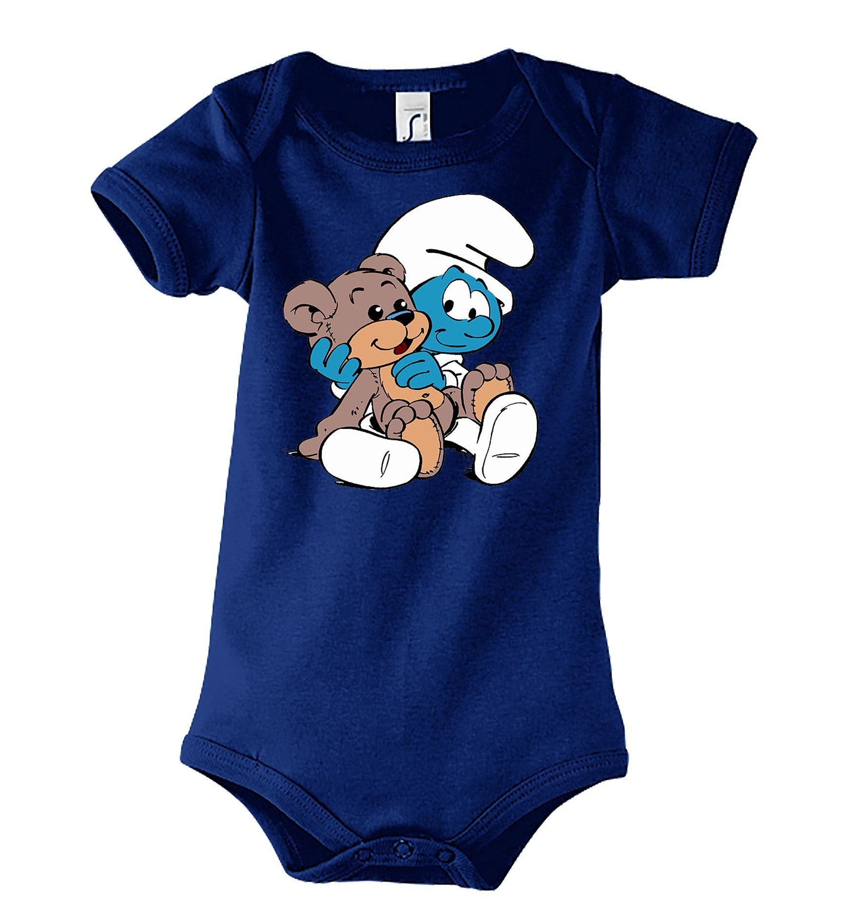 Youth Designz niedlichem Kurzarmbody Baby Schlumpf Mit Baby Strampler Frontprint Body