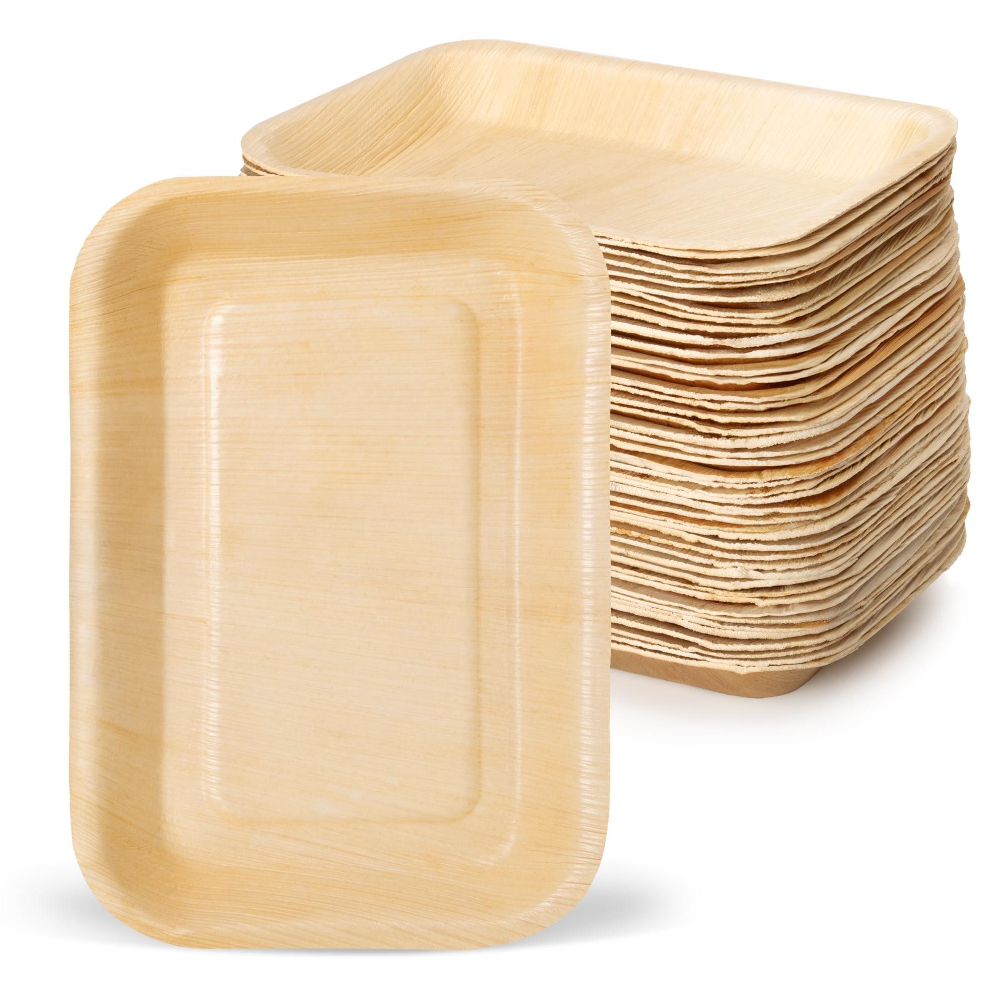 wisefood Einwegschale Palmblatt-Schale, 400 ml, rechteckig, 23 x 16 x, Palmblatt, (50-tlg)