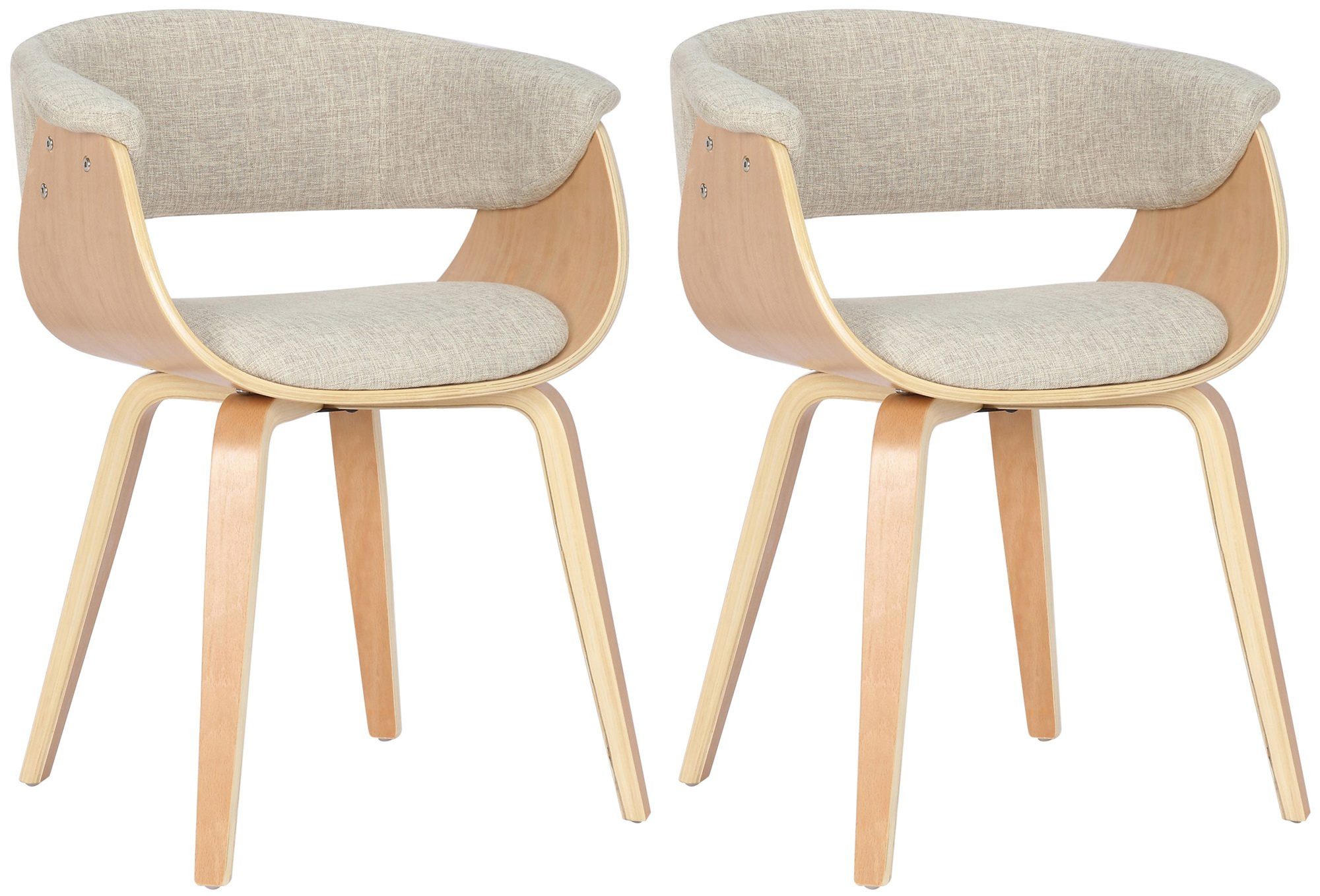 furnicato Esszimmerstuhl Bruce 60x55x75 cm natura/creme (1 St)
